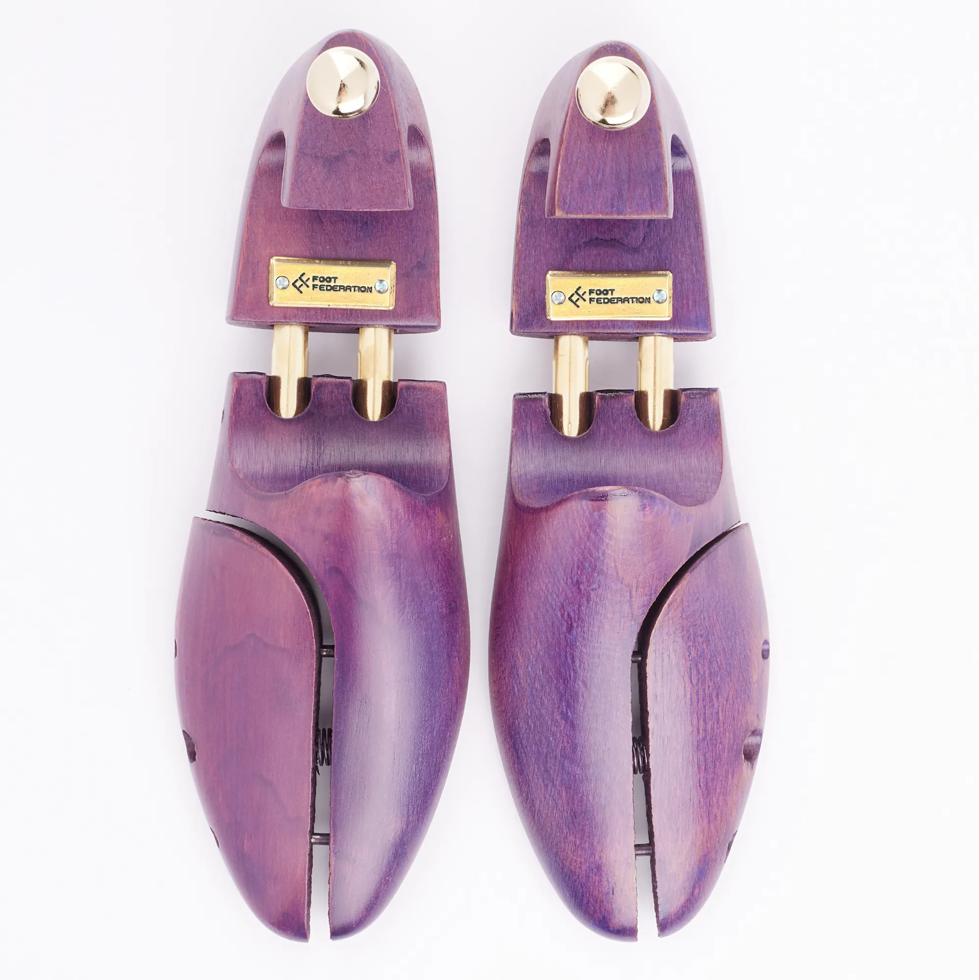FOOT FEDERATION PURPLE COLOR MEN'S WOODEN SHOE TREE WITH TWIN TUBES