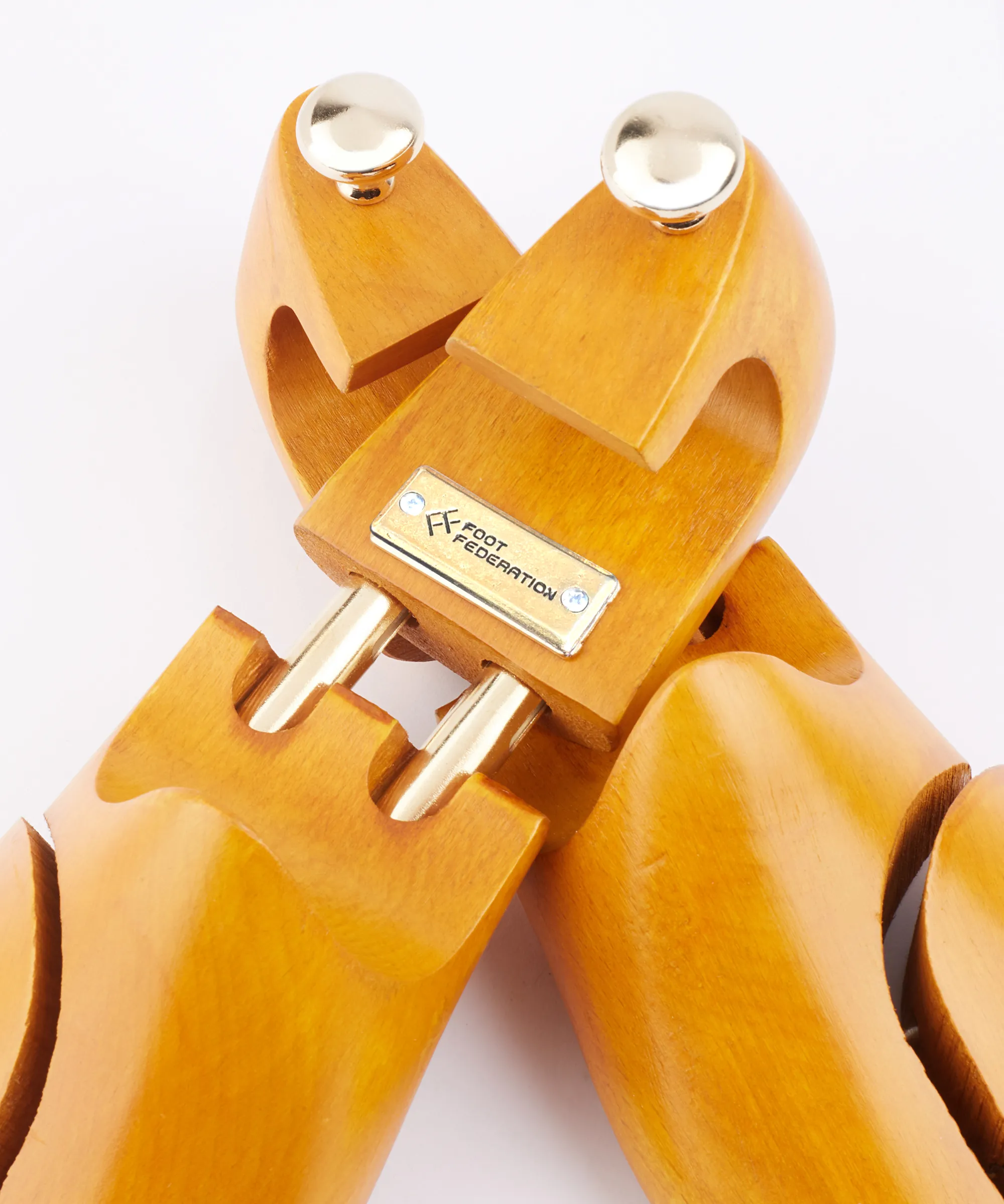 FOOT FEDERATION YELLOW COLOR MEN'S WOODEN SHOE TREE WITH TWIN TUBES
