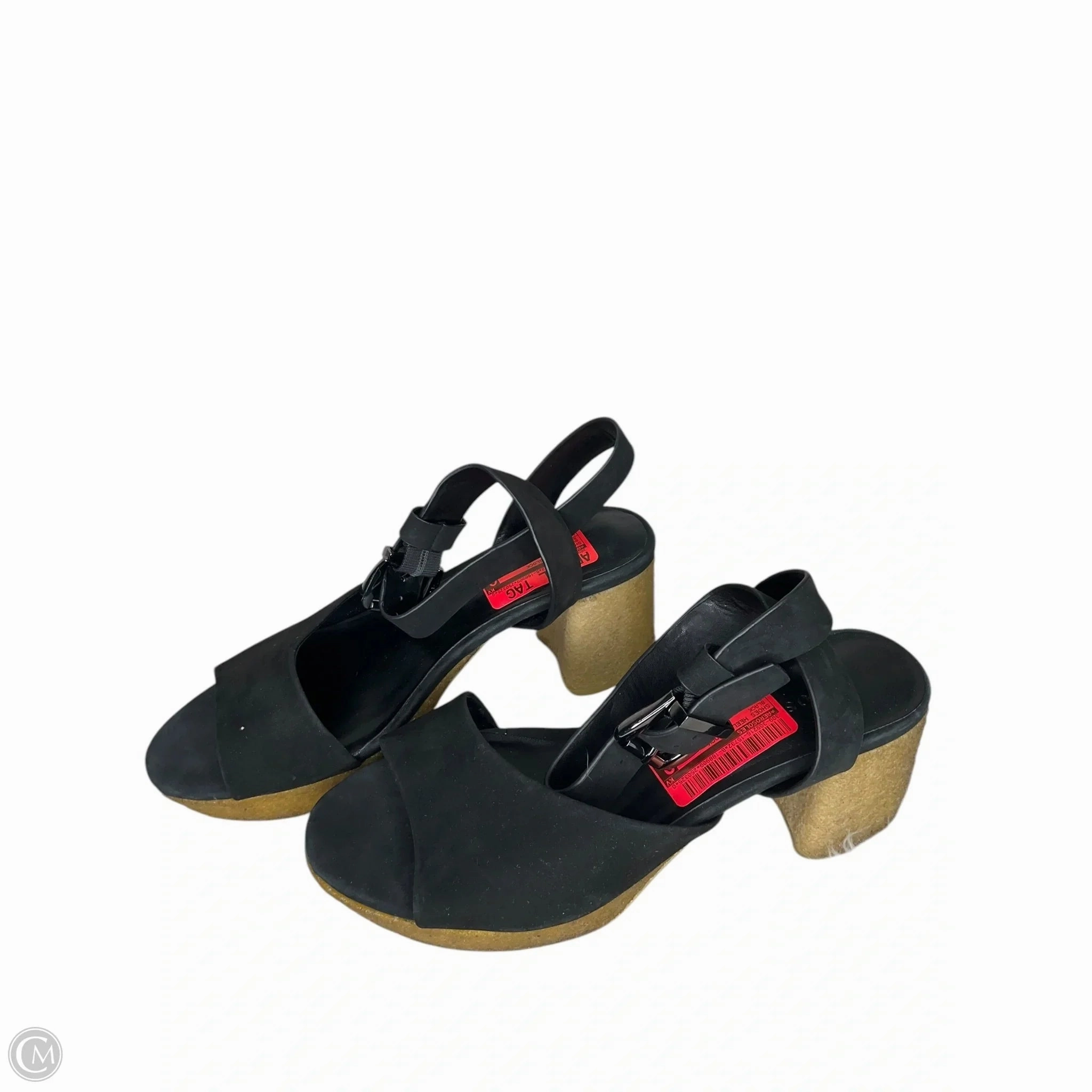 Open Toe Shoes Heels Block By Aerosoles In Black, Size: 8