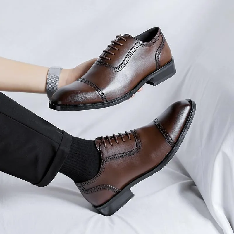 Formal Shoes Dress Oxford for Men Business & Casual Patent Leather Shoes Platform Lug Sole Walking Shoes for Men Formal Lace-Up Oxford Shoes