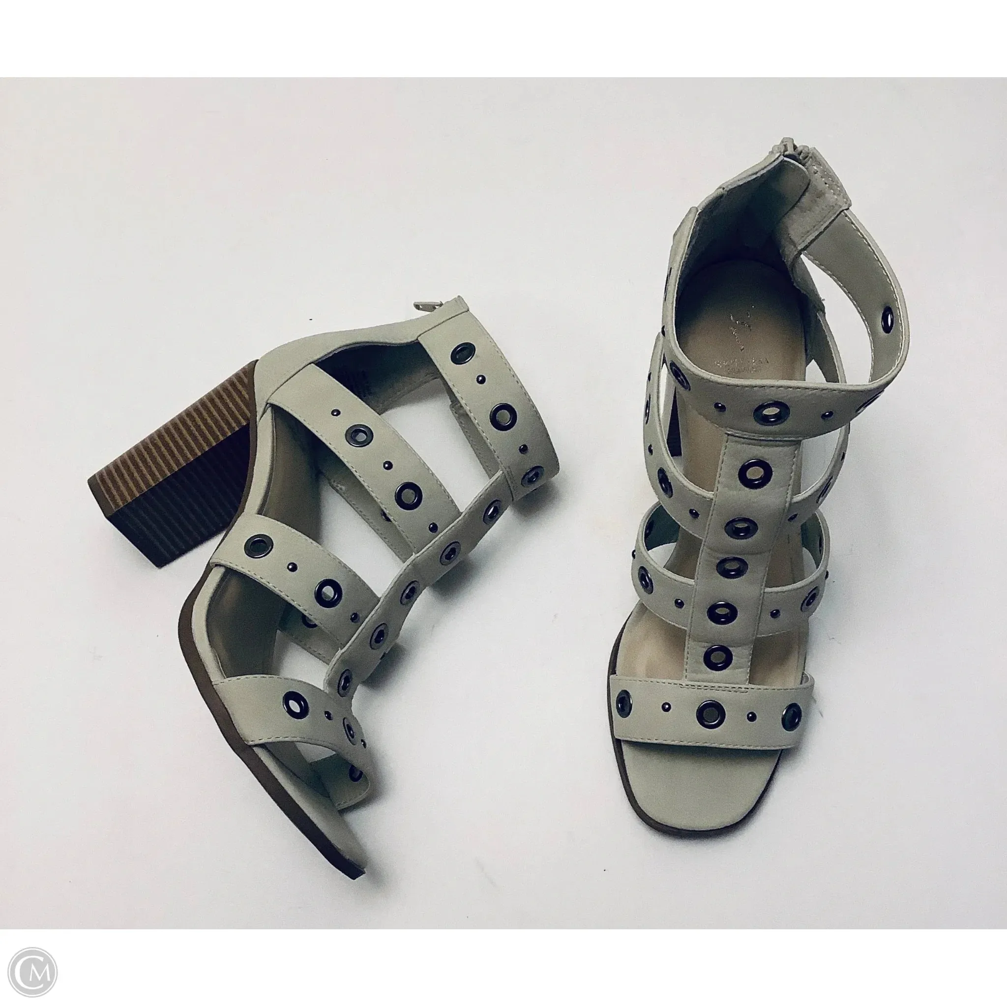 mesh construction Shoes Heels Block By Simply Vera In Cream, Size: 9