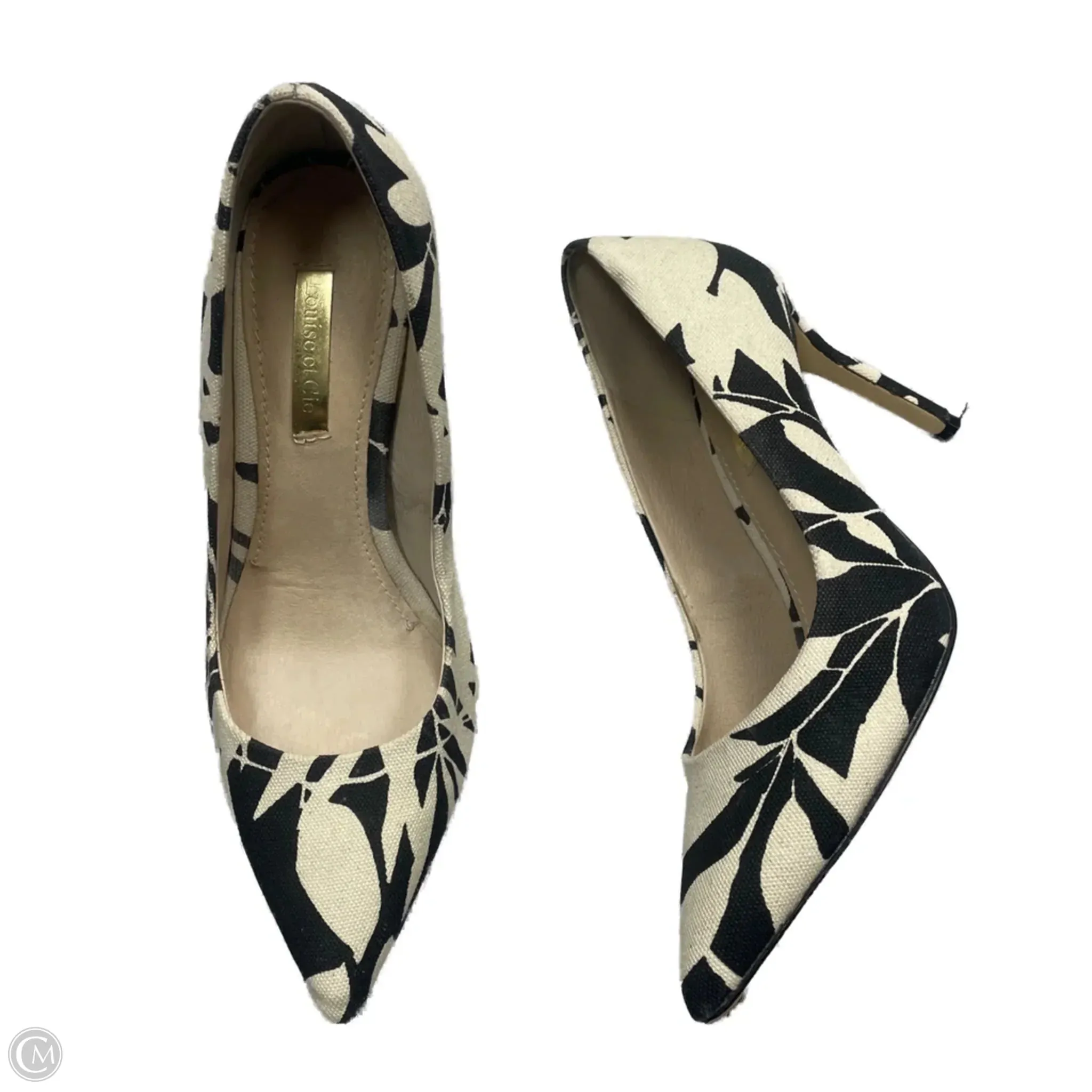 Cushioned Shoes Heels Stiletto By Louise Et Cie In Black & White, Size: 6.5