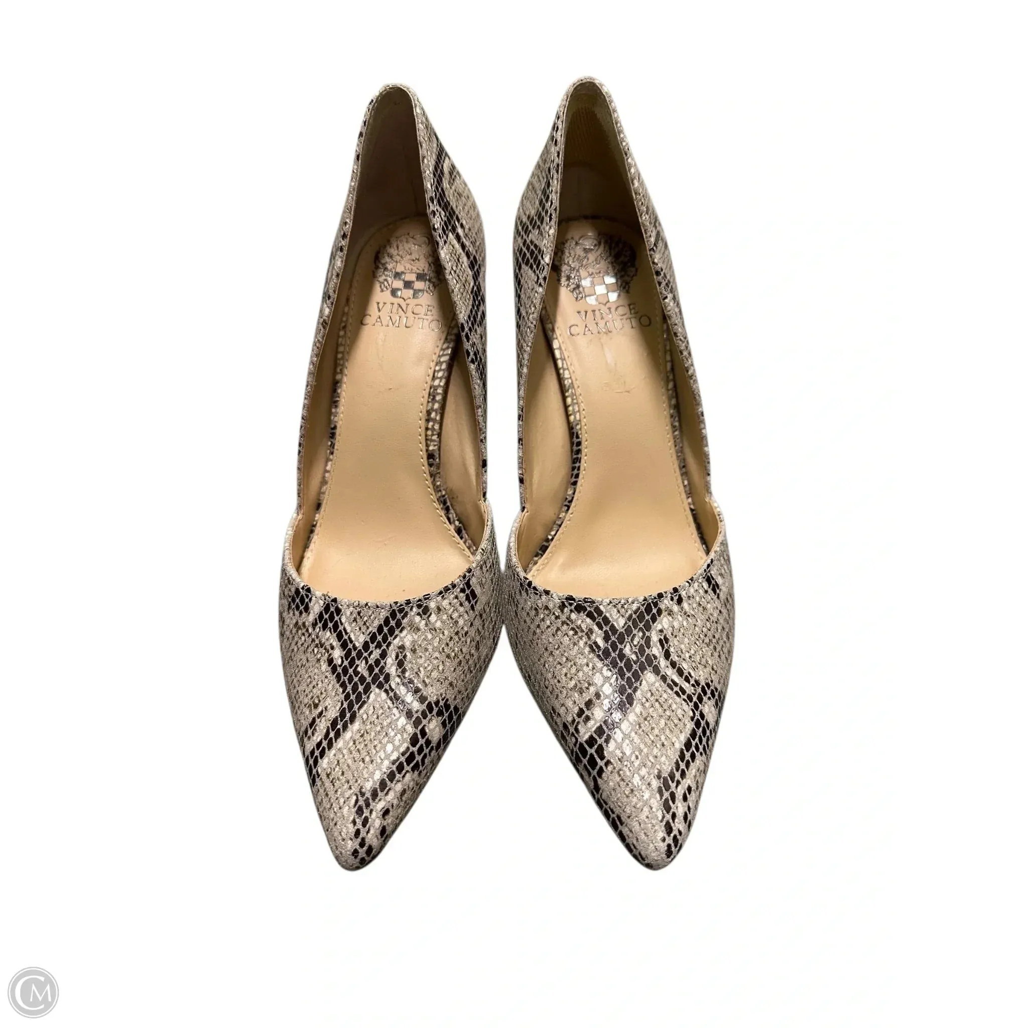 Mesh Upper Shoes Heels Stiletto By Vince Camuto In Snakeskin Print, Size: 6.5