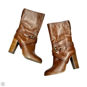 Weekend Fit Boots Mid-calf Heels By Hugo Boss In Brown, Size: 7.5
