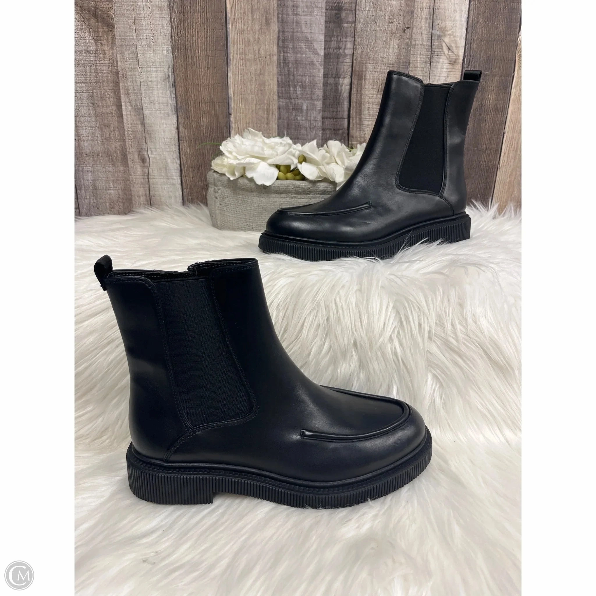 High   Performance Boots Ankle Flats By Franco Sarto In Black, Size: 9.5
