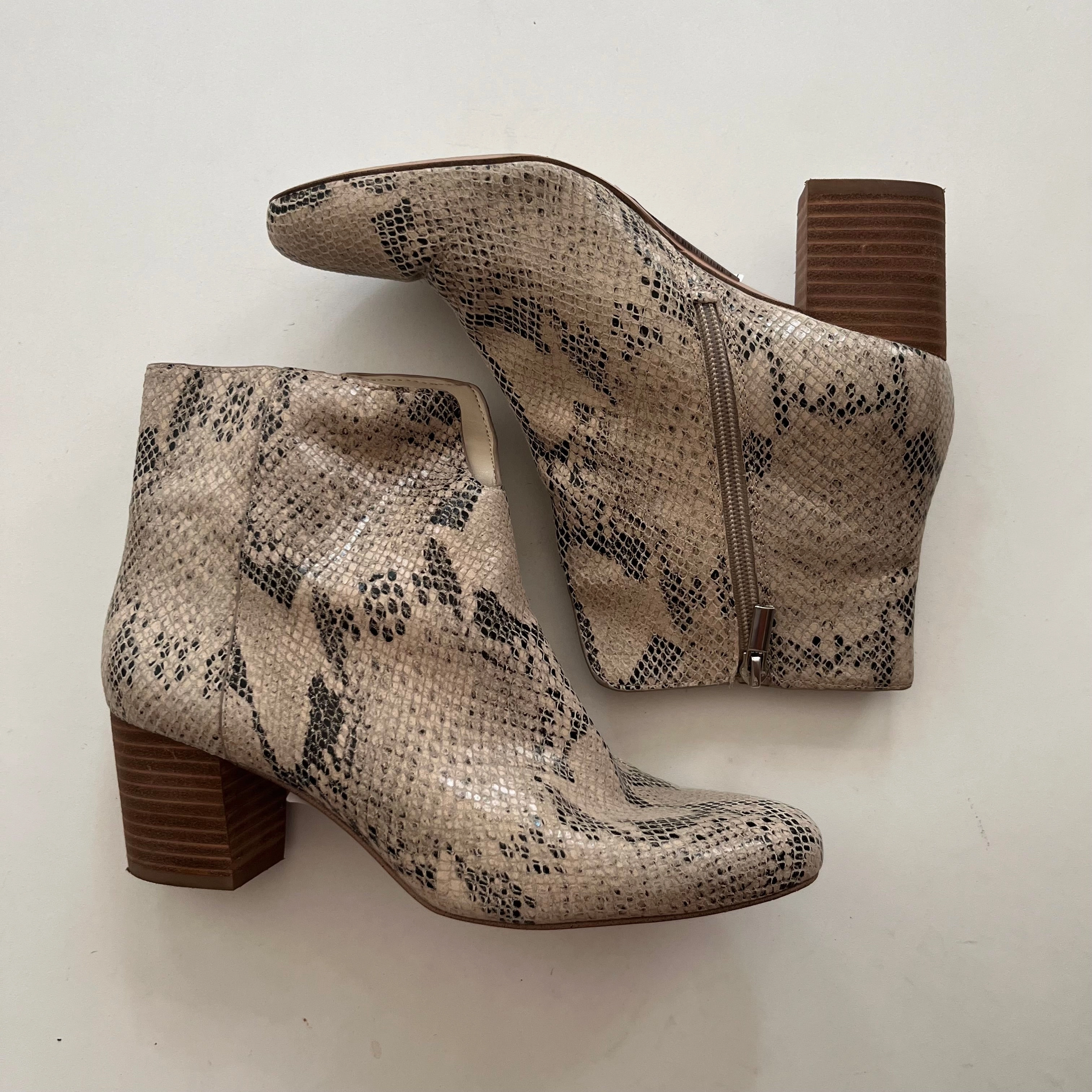 Clean Silhouette Boots Ankle Heels By Sole Society In Animal Print, Size: 8