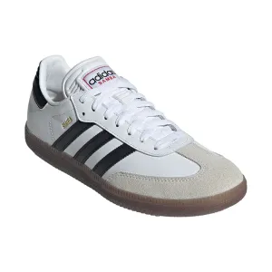 Engineered to follow the foot??s anatomical line Pliable enough to support quick starts and stops Women's Samba White/Black/Red