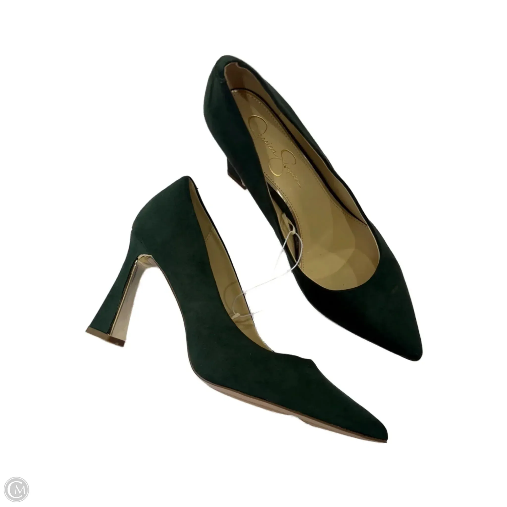Shoes Heels Stiletto By Jessica Simpson In Green, Size: 11 Bold Detail Formal Footwear