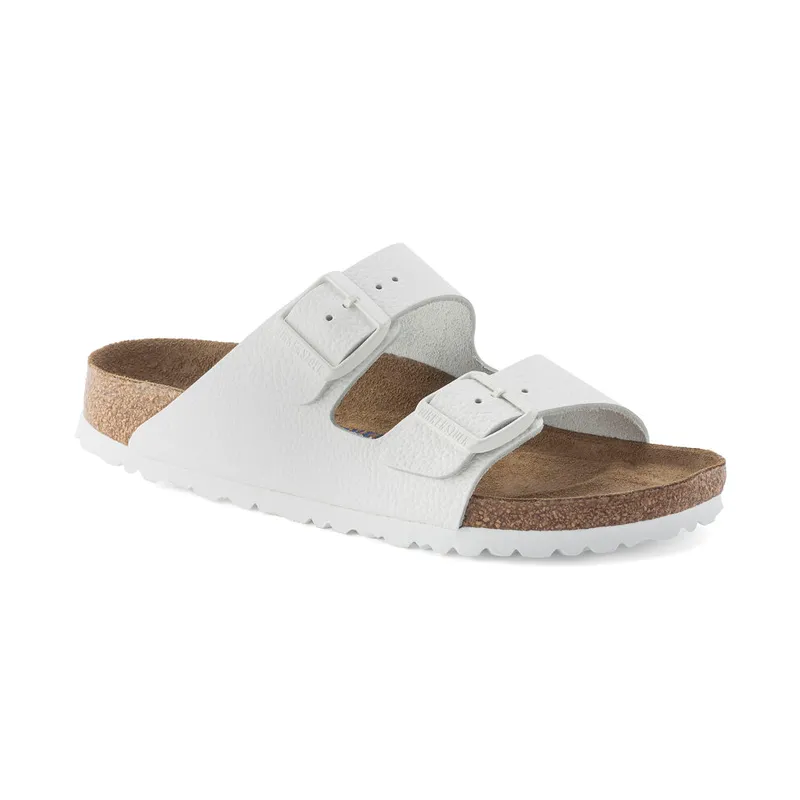 Resort Ready Chic Sandals for Every Day Men's Arizona Soft Footbed White Leather