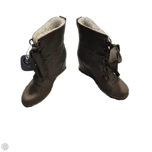 Chic All-Day Reinforced toe Boots Mid-calf Flats By Universal Thread In Brown, Size: 7
