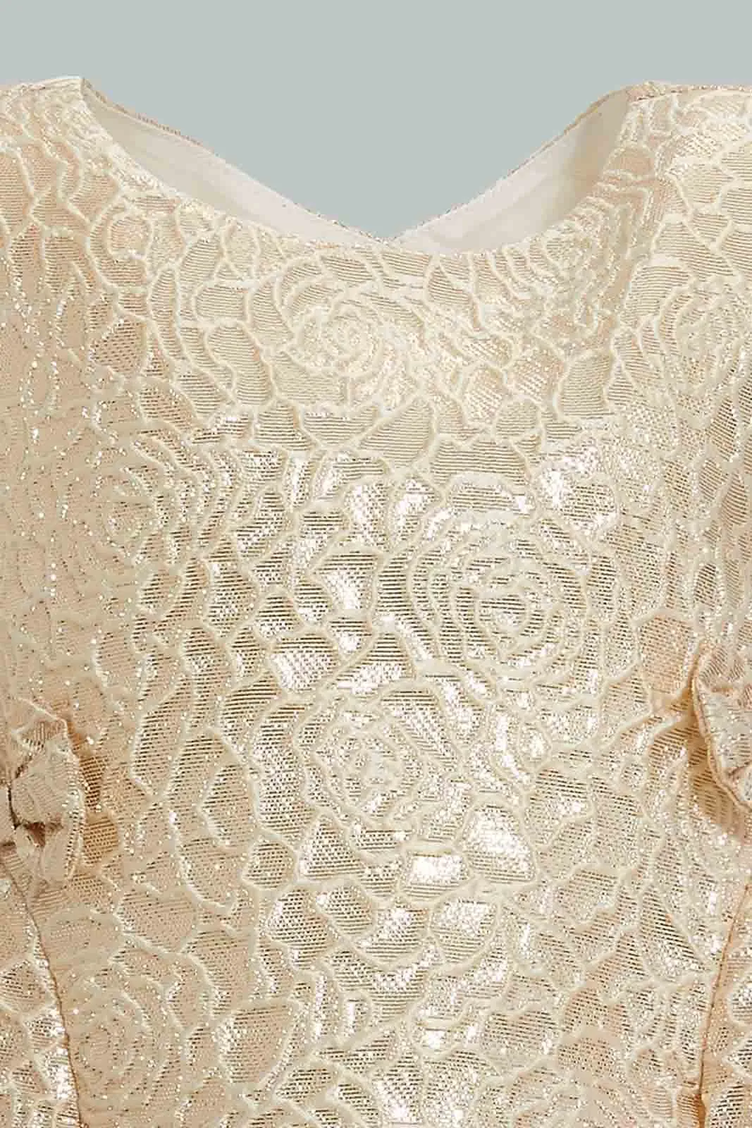 Gold Bow Dress For Baby Girls