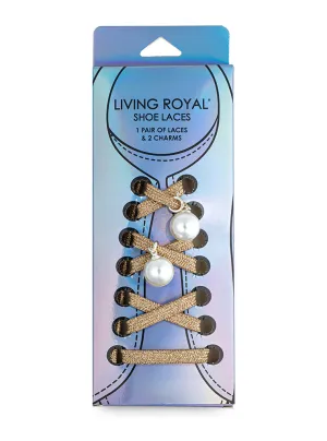 Gold Shoe Laces and Charm Set