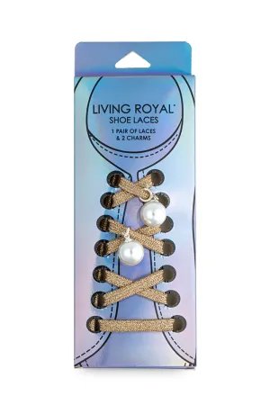 Gold Shoe Laces and Charm Set