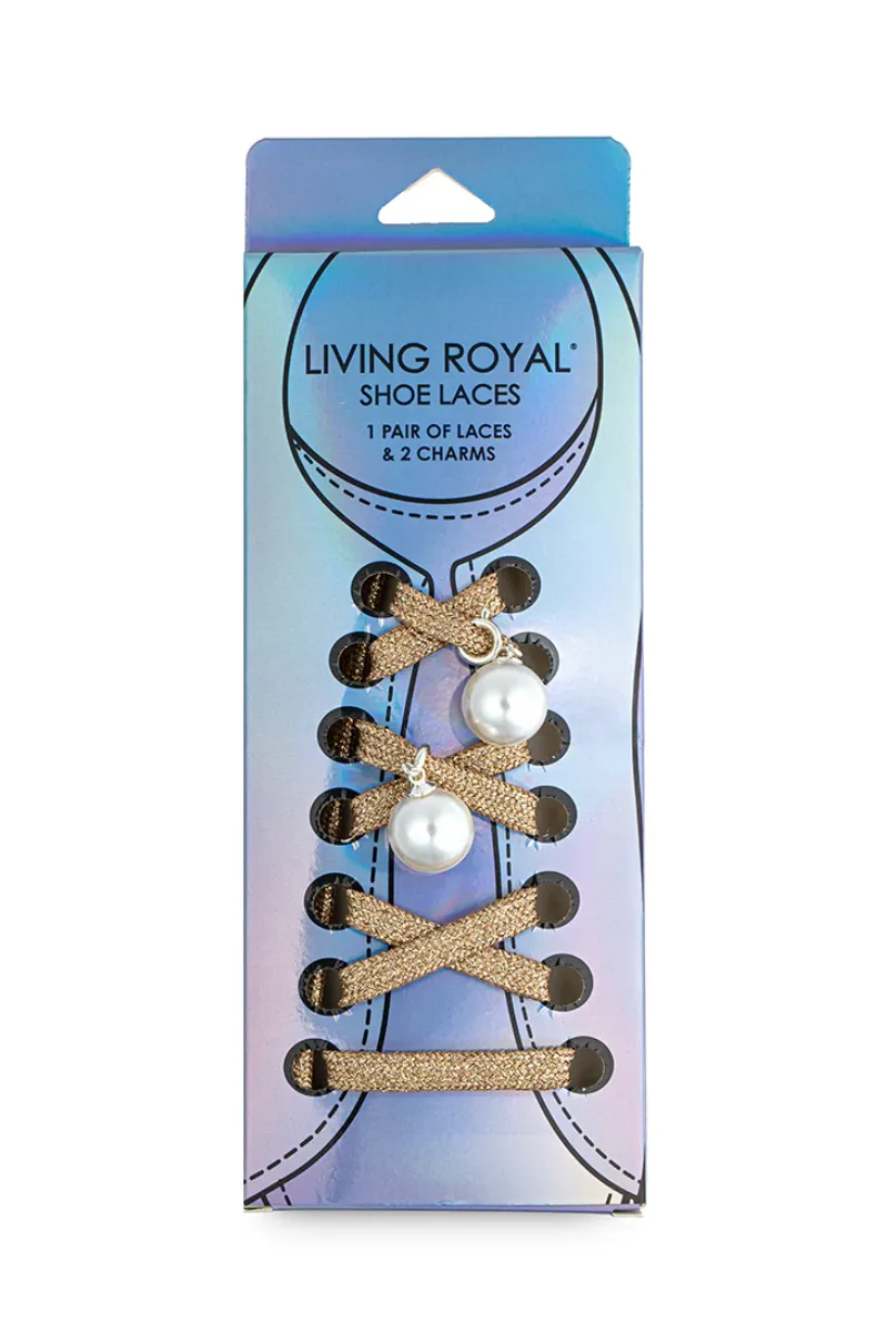 Gold Shoe Laces and Charm Set