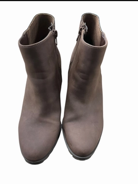 Canvas Material Boots Ankle Heels By Kelly And Katie In Brown, Size: 8
