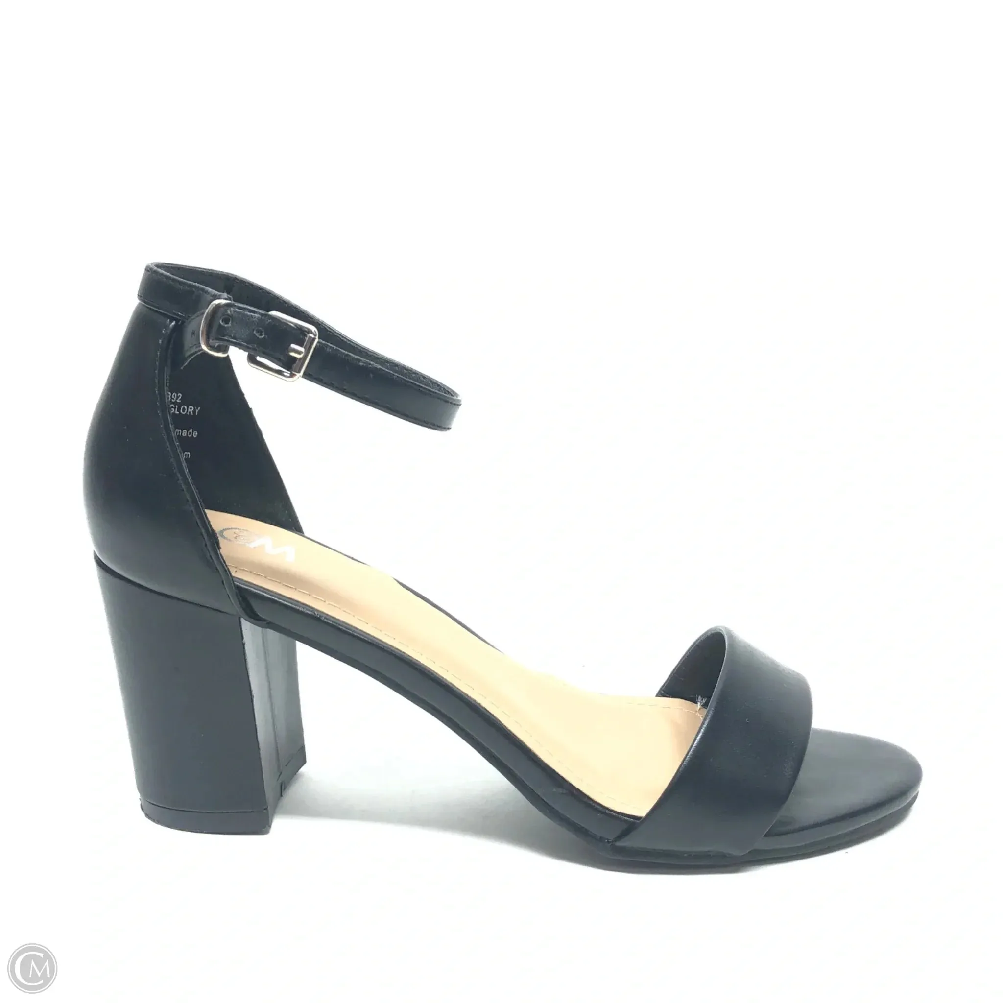 Gold High Heels Shoes Heels Block By Clothes Mentor In Black, Size: 8.5