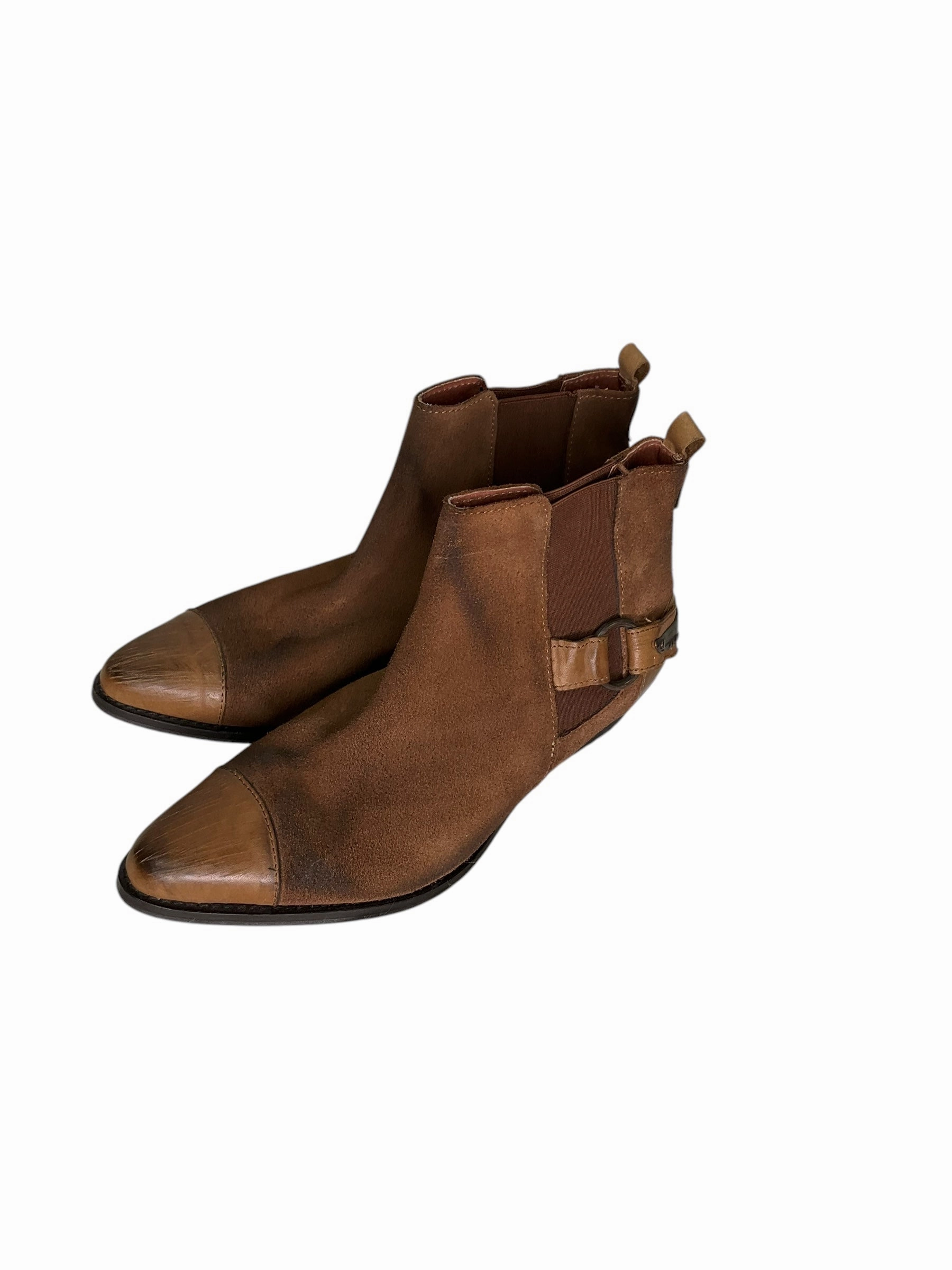 Anti Bacterial Hydrophobic coating Boots Ankle Heels By Free People In Brown, Size: 10
