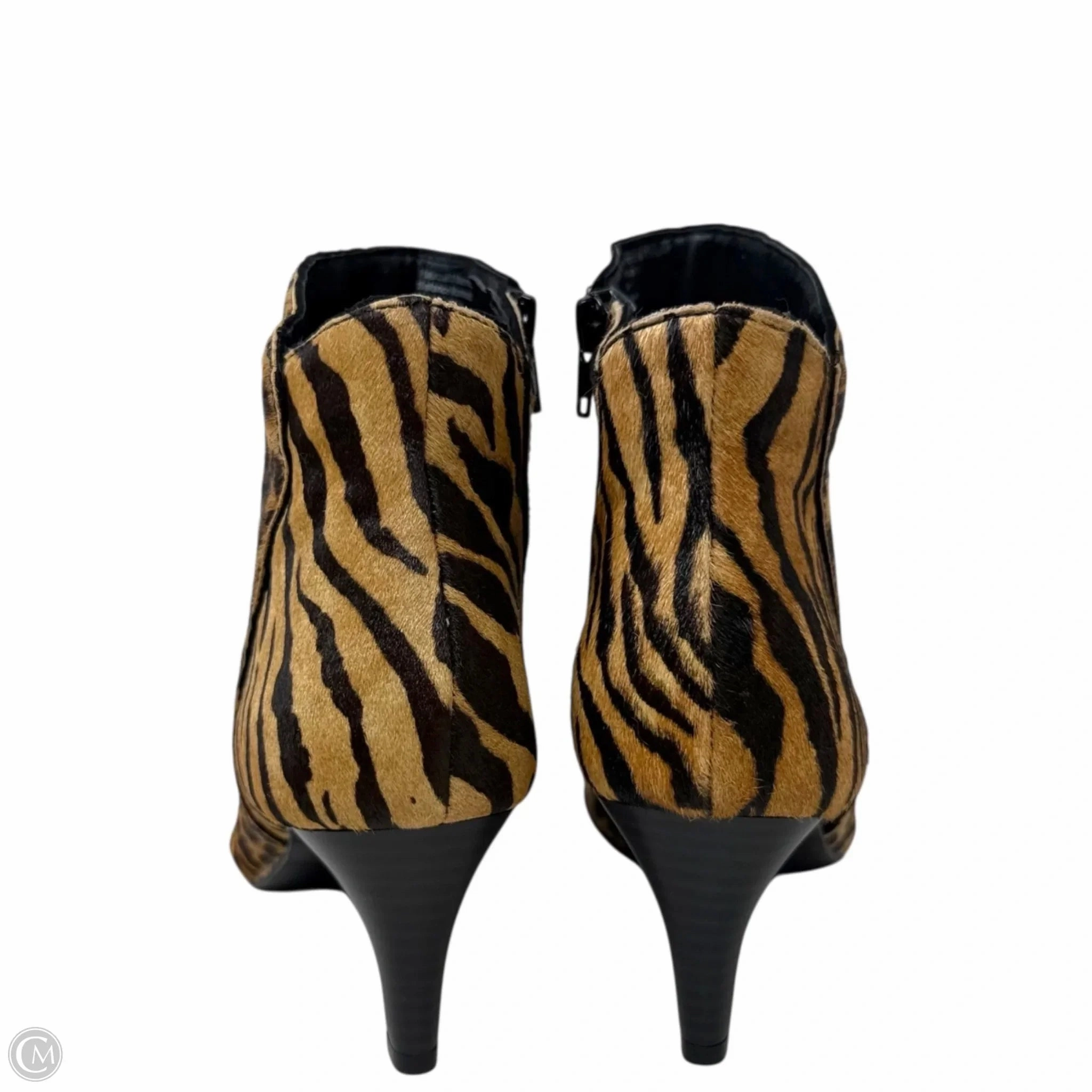 Adventure Ready Comfortable Experience Harpper kitten Heel Booties By Alfani In Leopard Print Calfhair, Size: 7