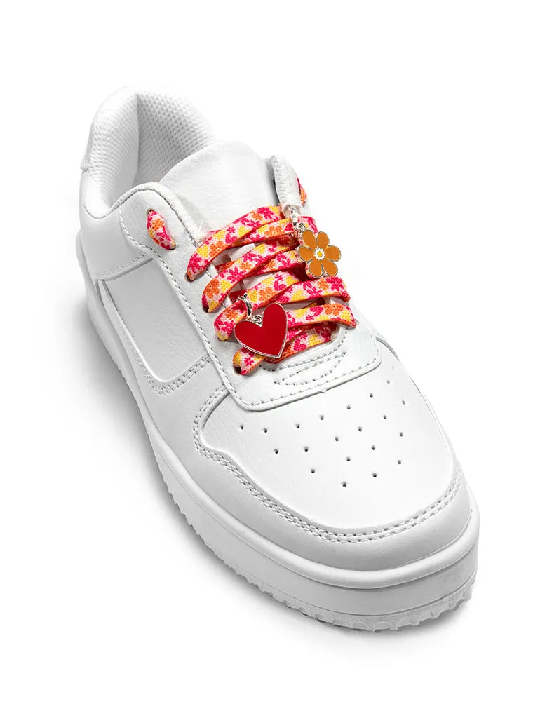 Heart Craze Shoelaces   Charm Set