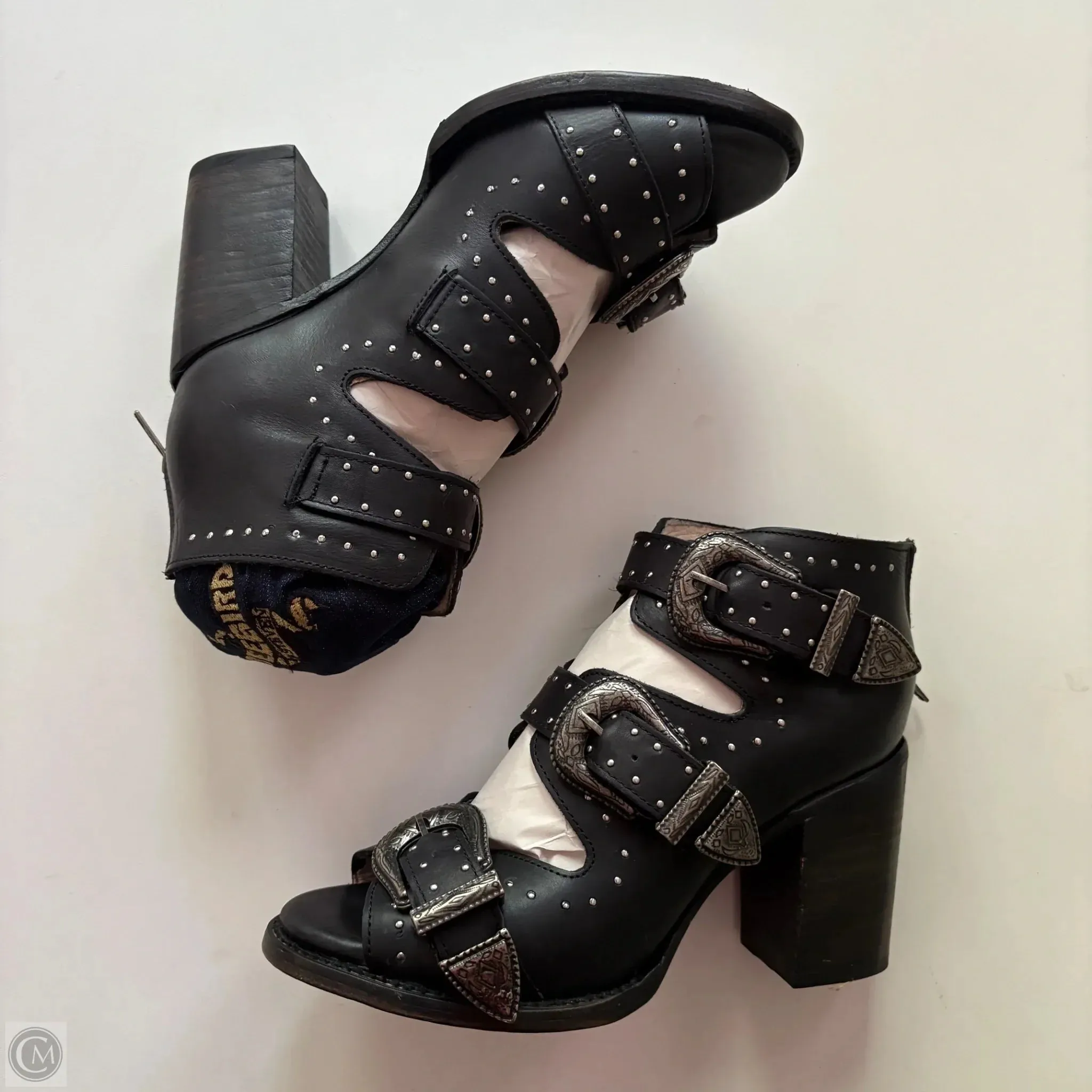 Shoes Heels Block By Freebird In Black, Size: 10 Vibrant Tone