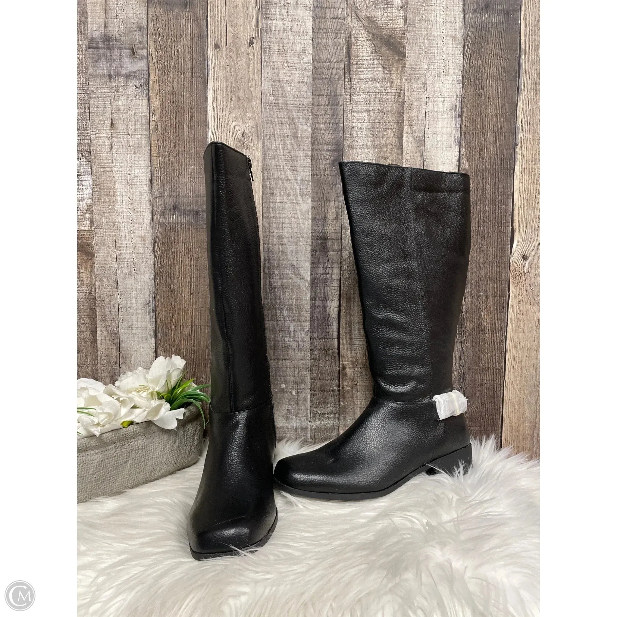 Fashionista Favorite Plush Interior Boots Knee Heels By Comfortview In Black, Size: 9