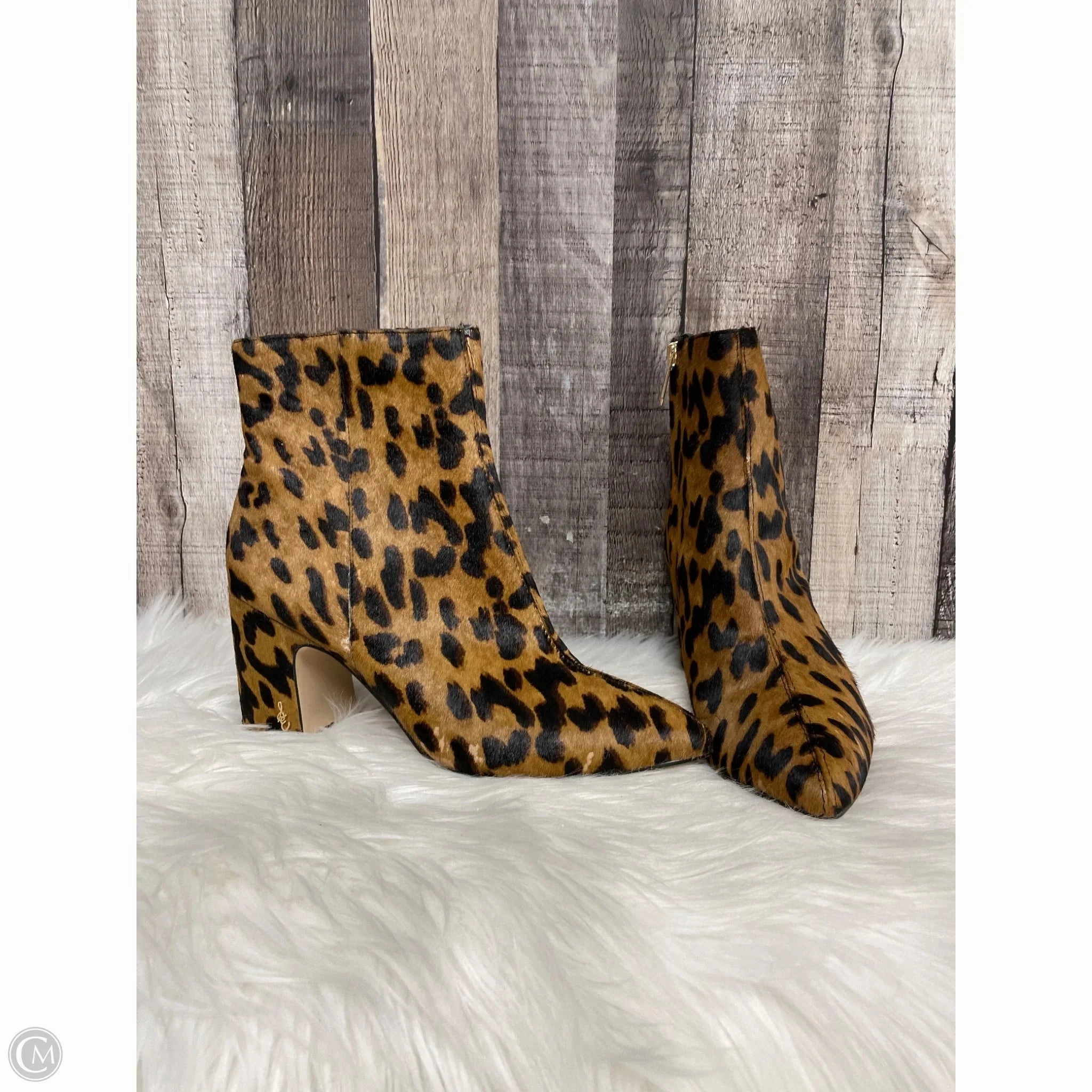 City Wear Boots Ankle Heels By Sam Edelman In Animal Print, Size: 7