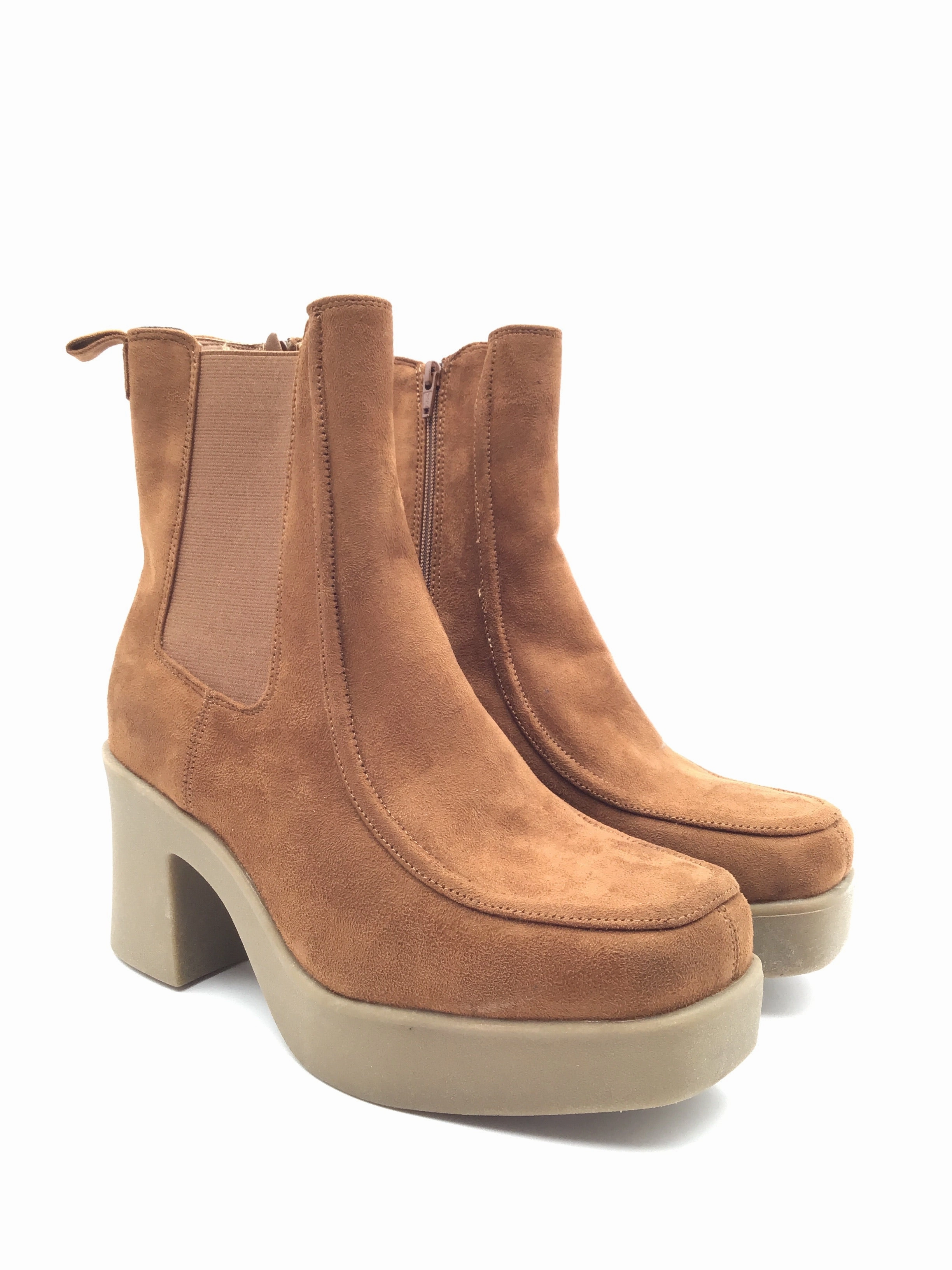 Boots Ankle Heels By Lane Bryant In Tan, Size: 12 Reinforced Form Work Commute Ankle Coverage