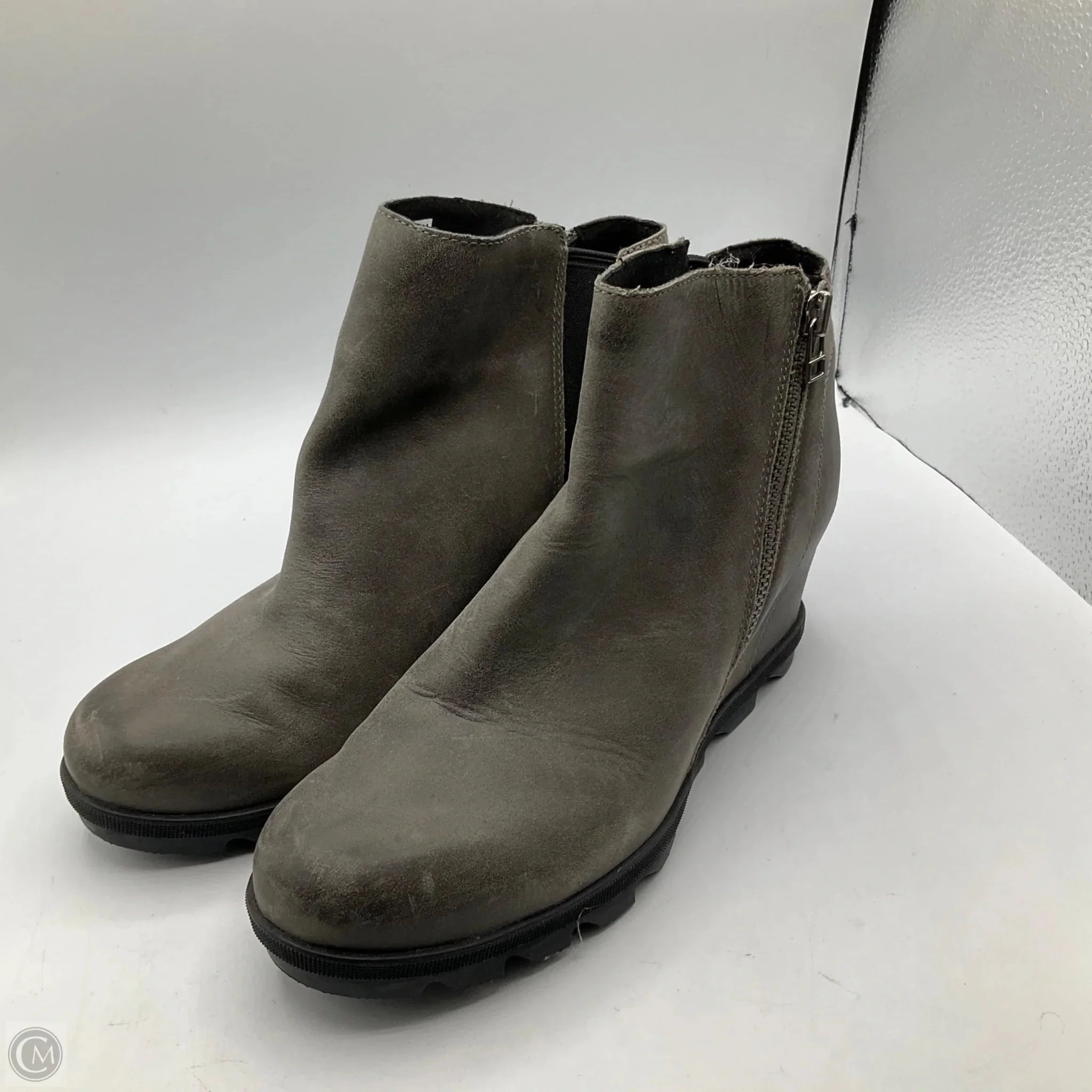 Boots Ankle Heels By Sorel In Grey, Size: 10.5 Luggage Ready