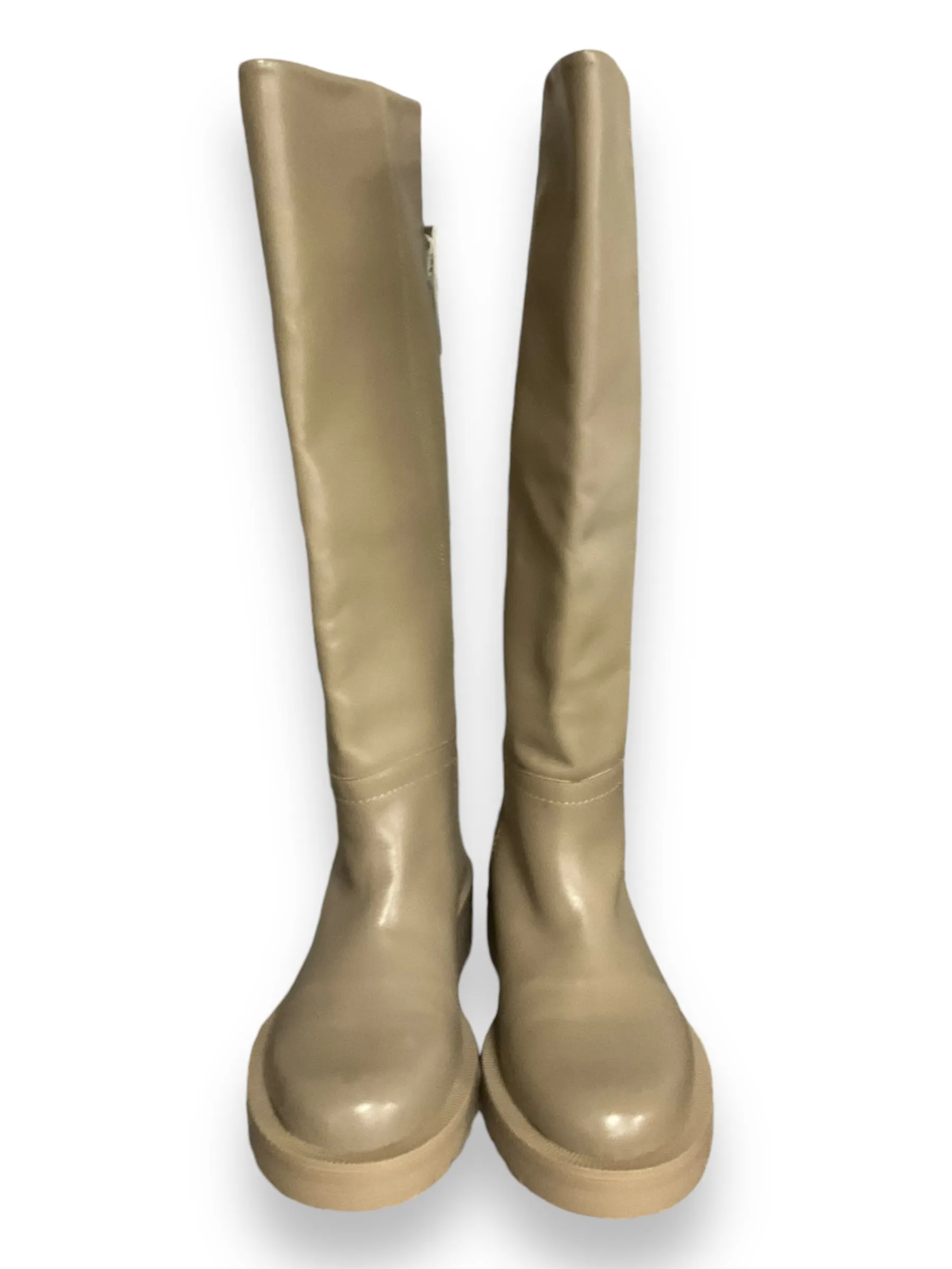 Comfy Fit Boots Knee Flats By Zara In Beige, Size: 6