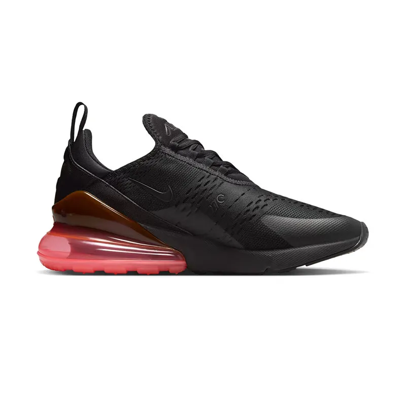 Adaptive Zone Cushioning multi - colored running shoes Men's Air Max 270 Black/Black/Hot Punch