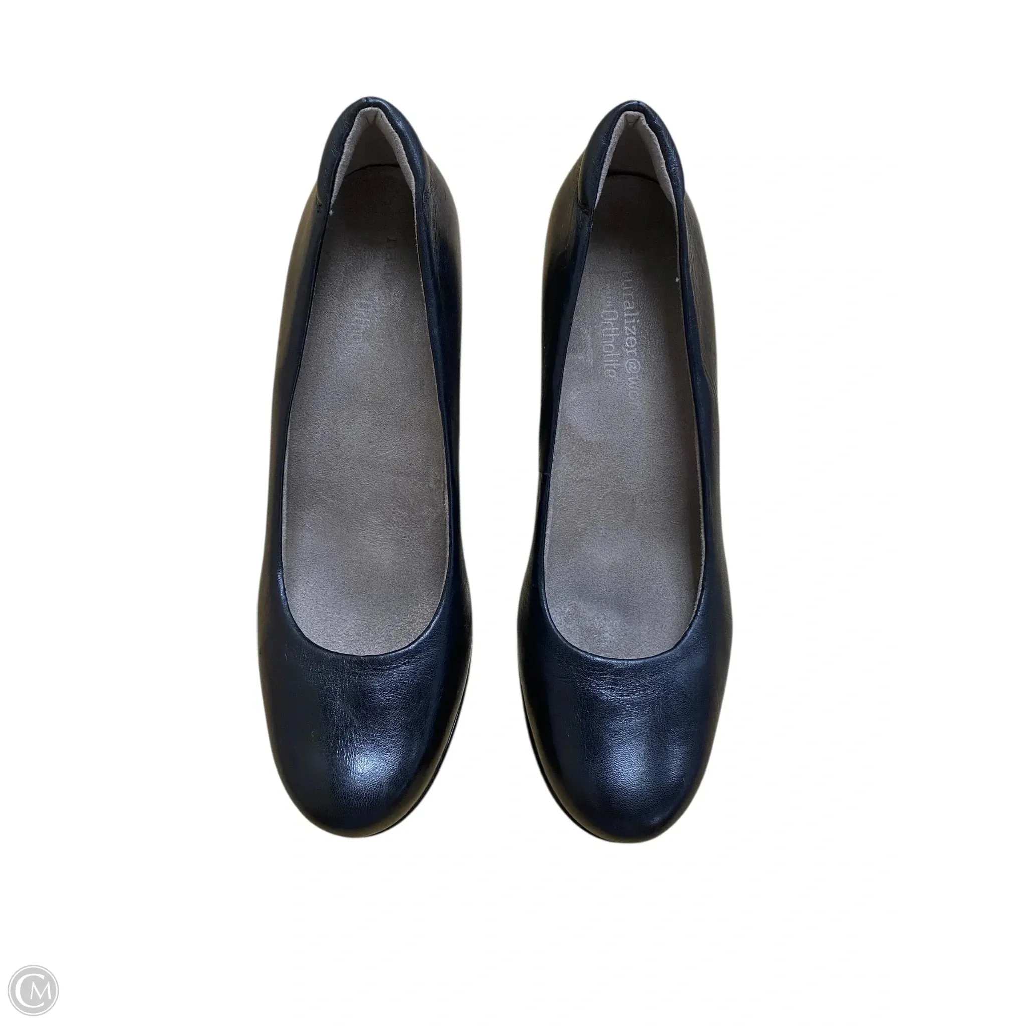 Stretchable Glossy Finish Shoes Heels Block By Naturalizer In Black, Size: 9