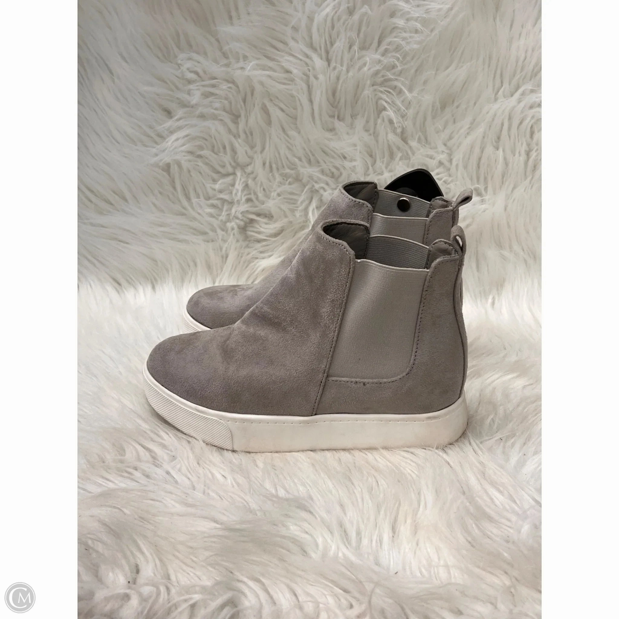 Boots Ankle Flats By Soda In Grey, Size: 6.5 Eco Material Nature Lover Military Style