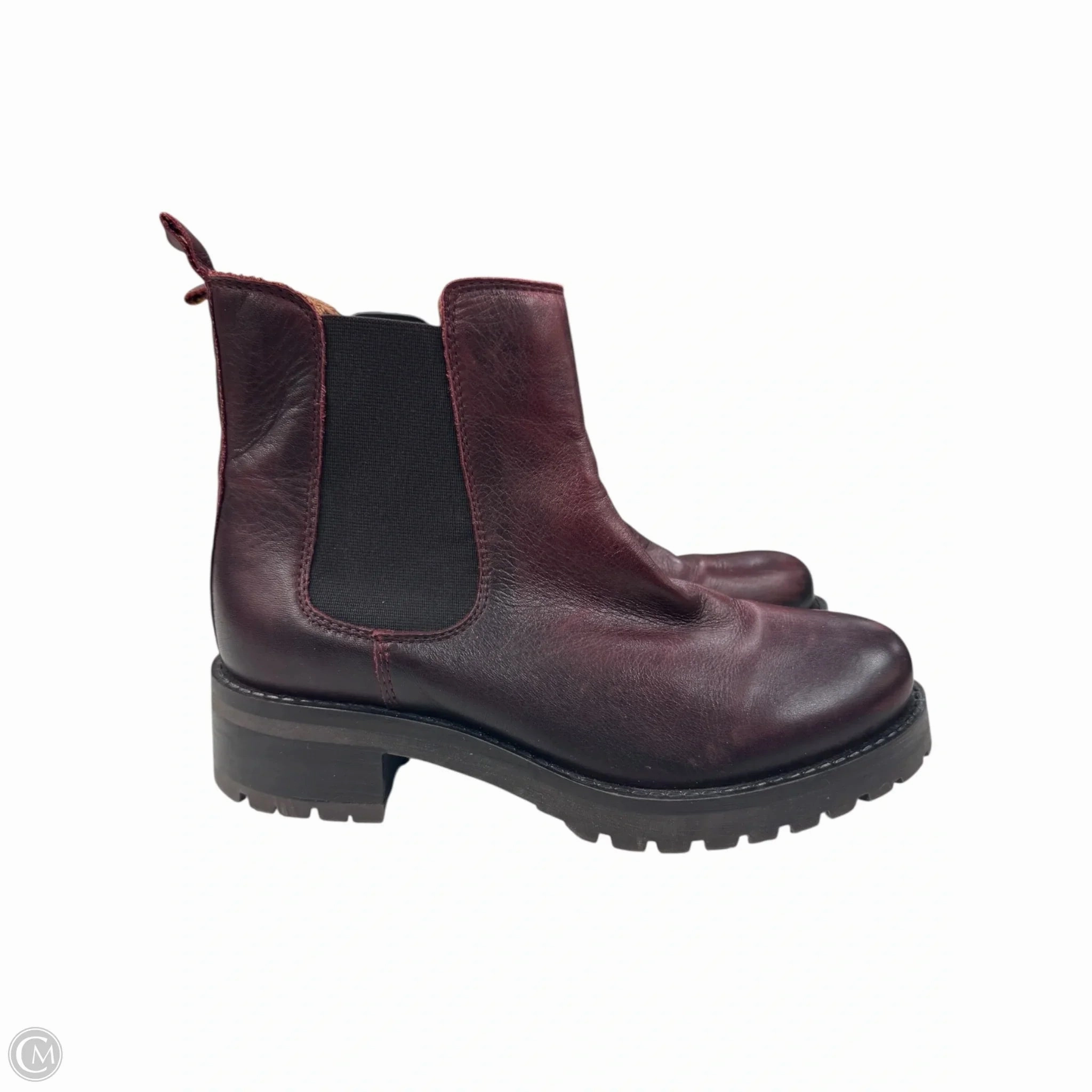 Fashionable nylon Boots Ankle Flats By Miz Mooz In Maroon, Size: 6