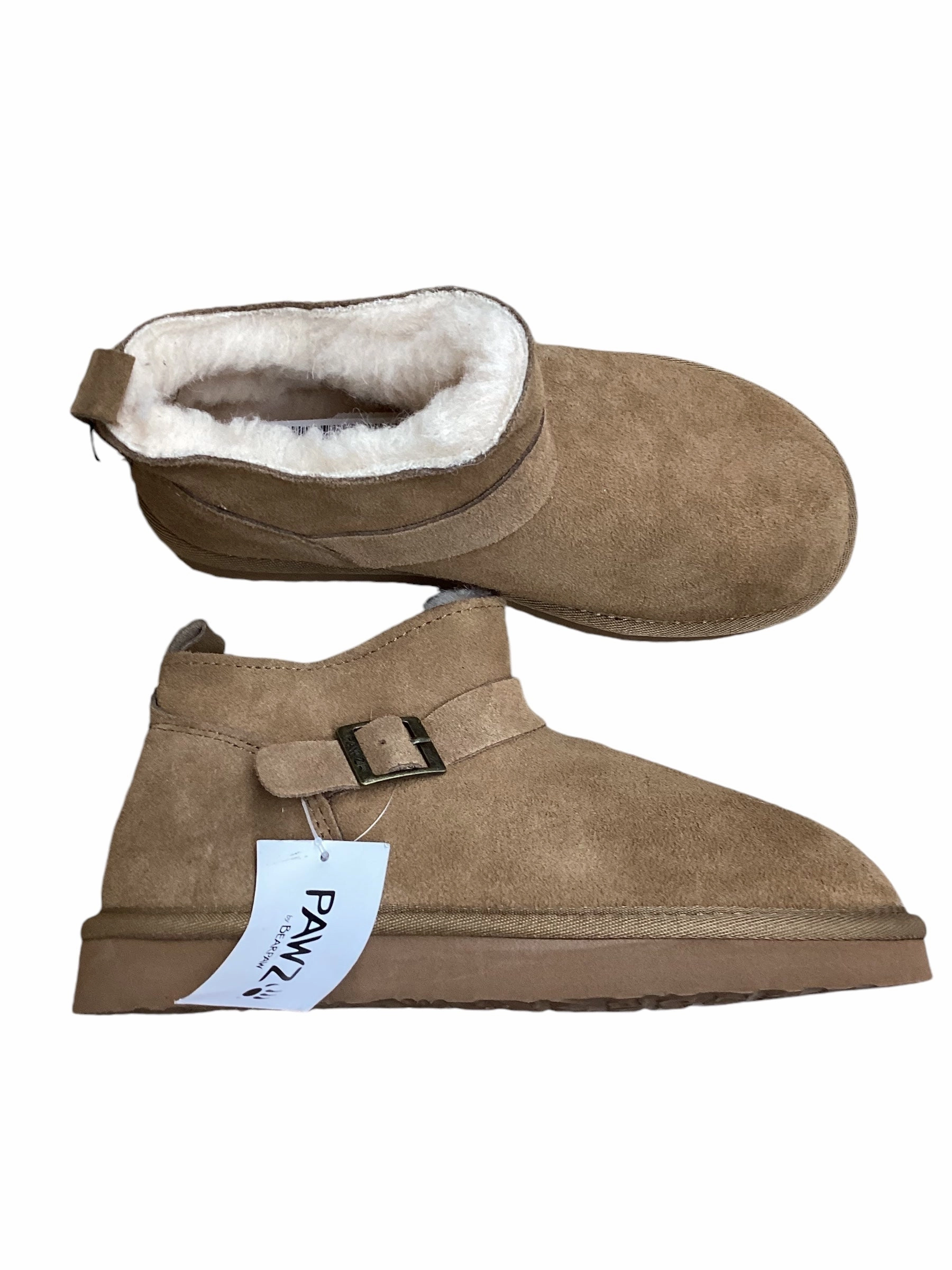 Noise Reducing Sole Waterproof Stylish Explorer Boots Ankle Flats By Bearpaw In Brown, Size: 7