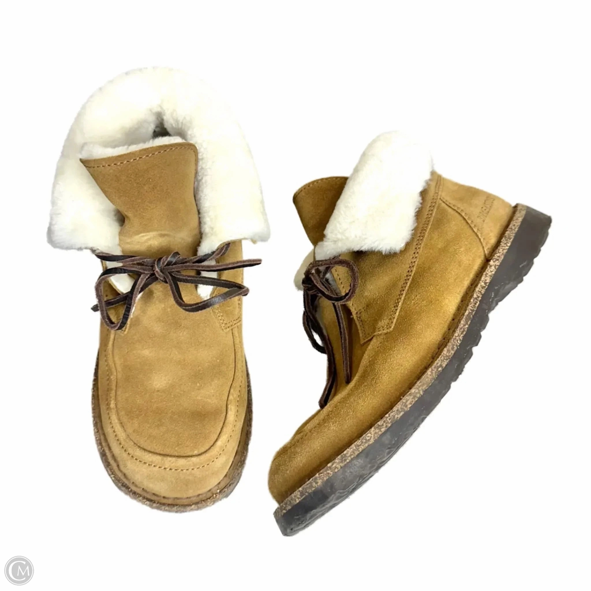 Minimal Silhouette Waterproof Snow Trekker Boots Ankle Flats By Birkenstock In Brown, Size: 6