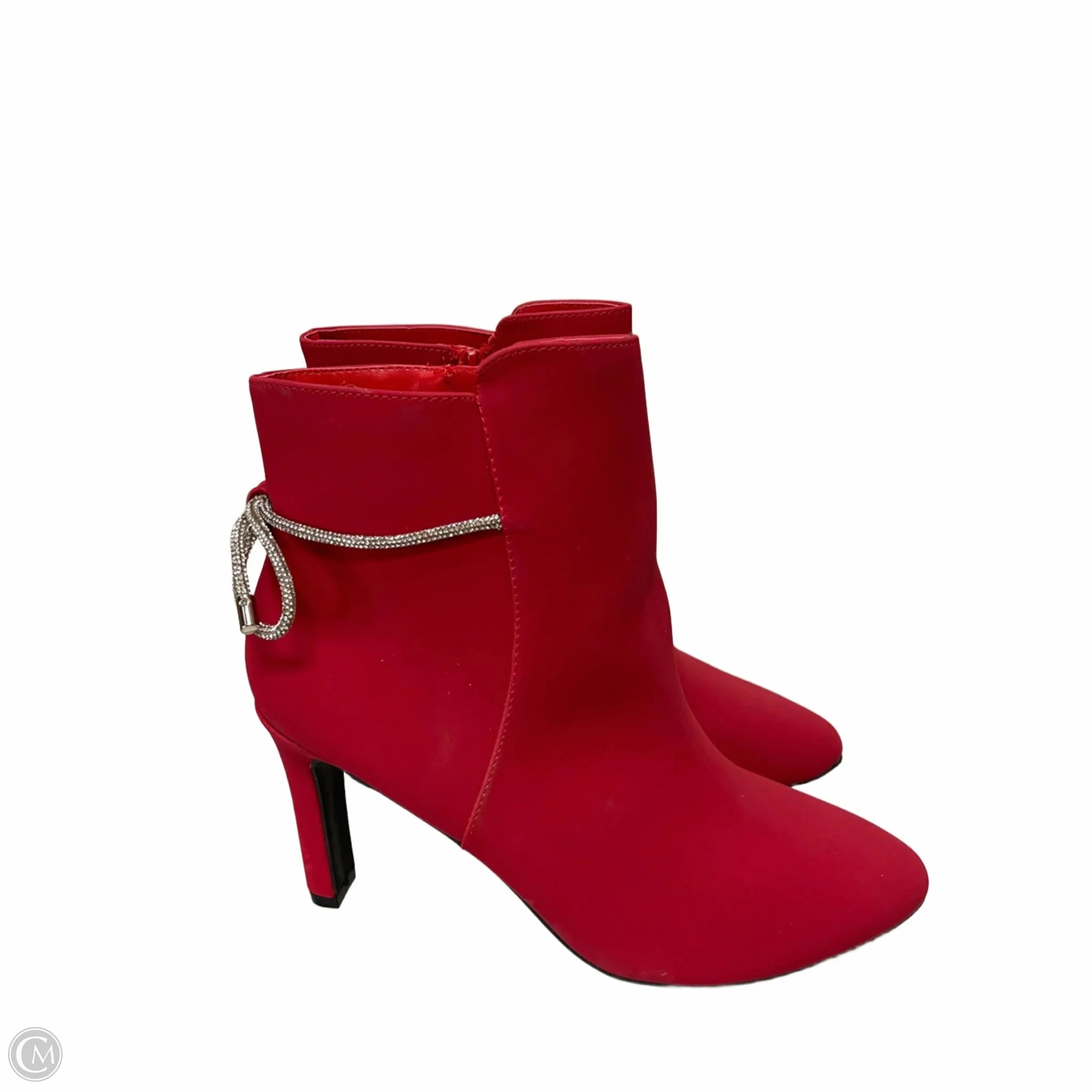 Classic Touch Daily Essentials Boots Ankle Heels By Impo In Red, Size: 10