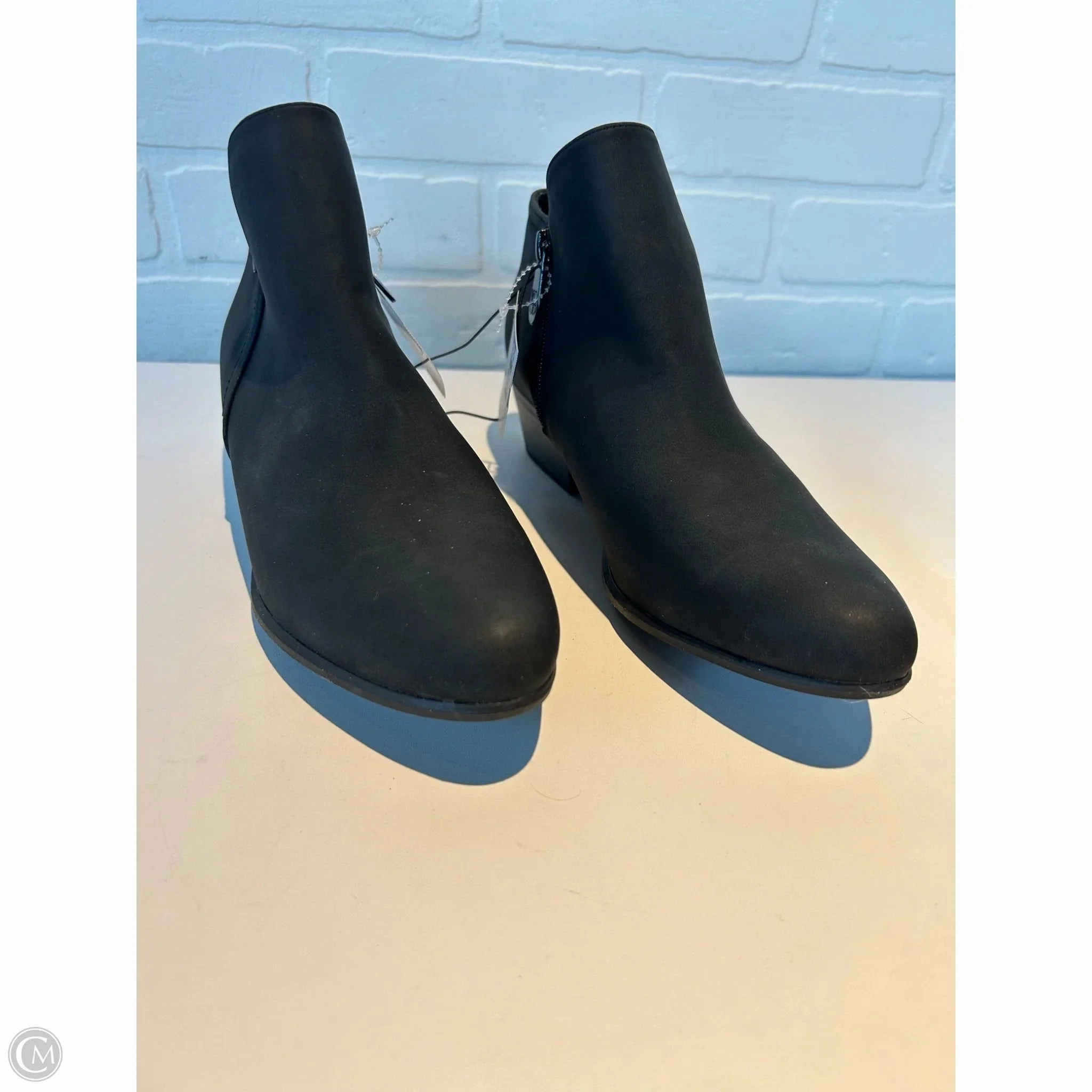 Padded Interior Weekend Wanderer Boots Ankle Heels By Daisy Fuentes In Black, Size: 9.5
