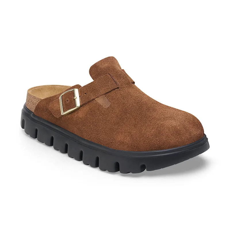 Impact Diffusing Women's Papillio by Birkenstock Boston Narrow Chunky Dark Tea Suede