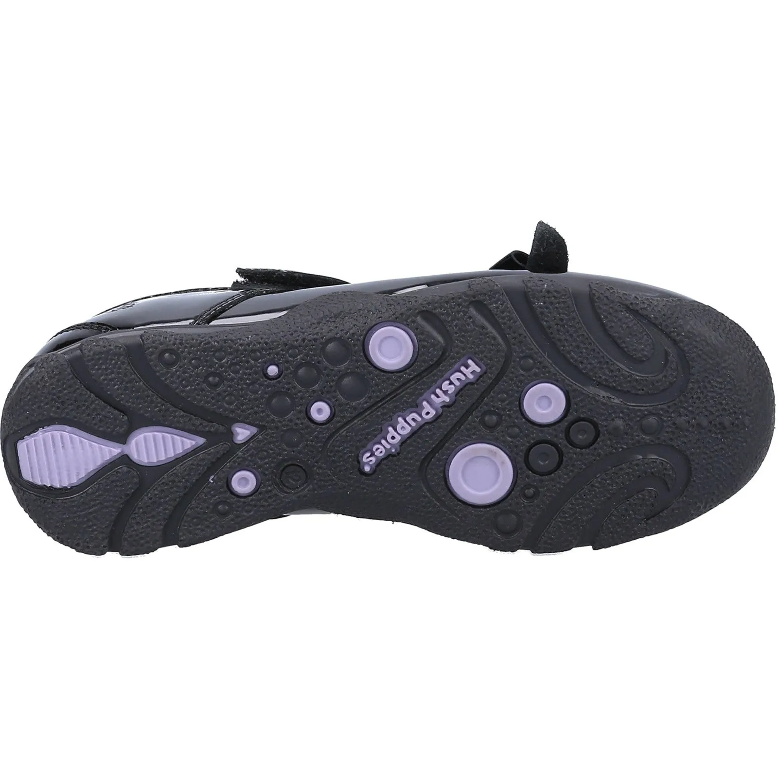 Hush Puppies Girls Carrie Patent School Shoes - Black