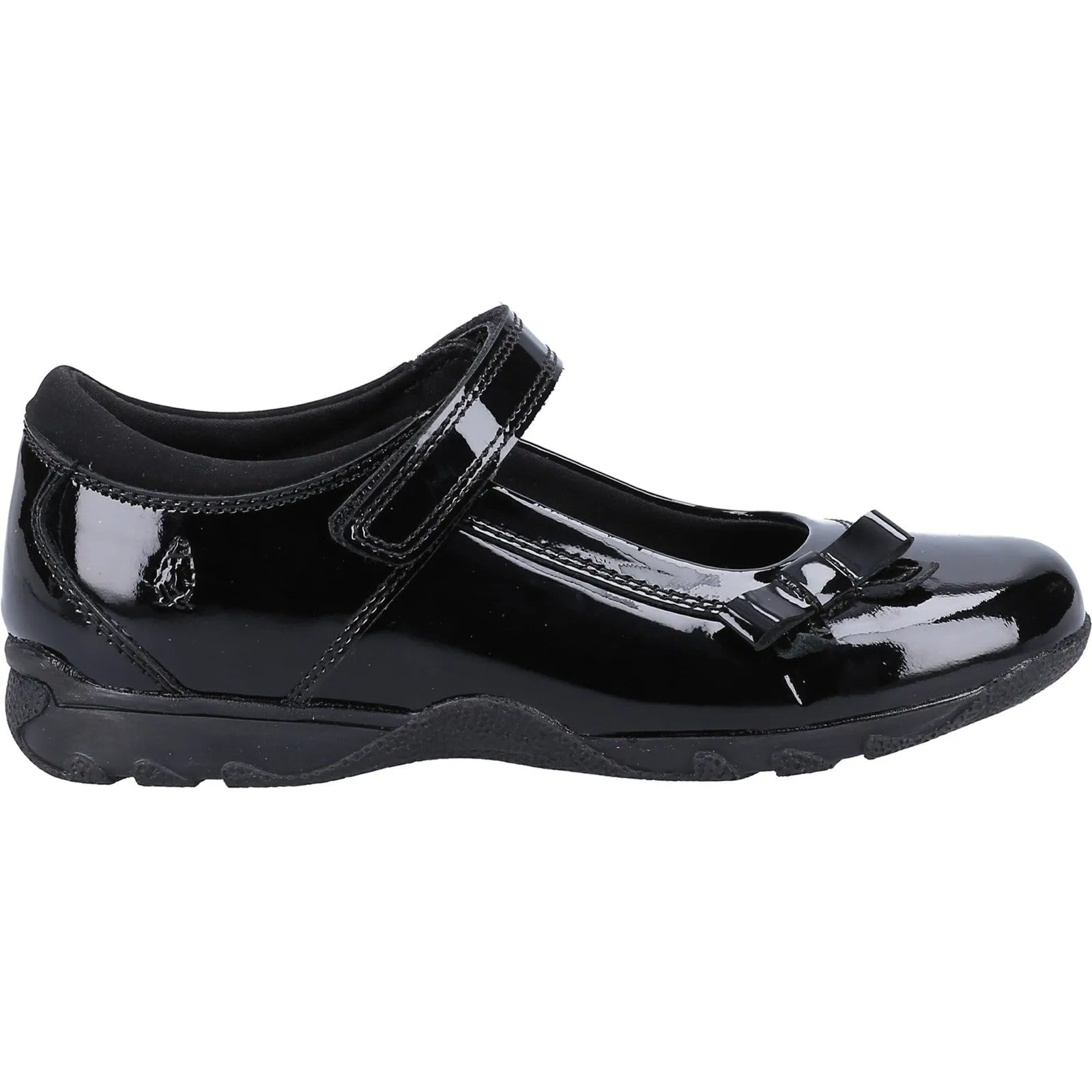 Hush Puppies Girls Carrie Patent School Shoes - Black
