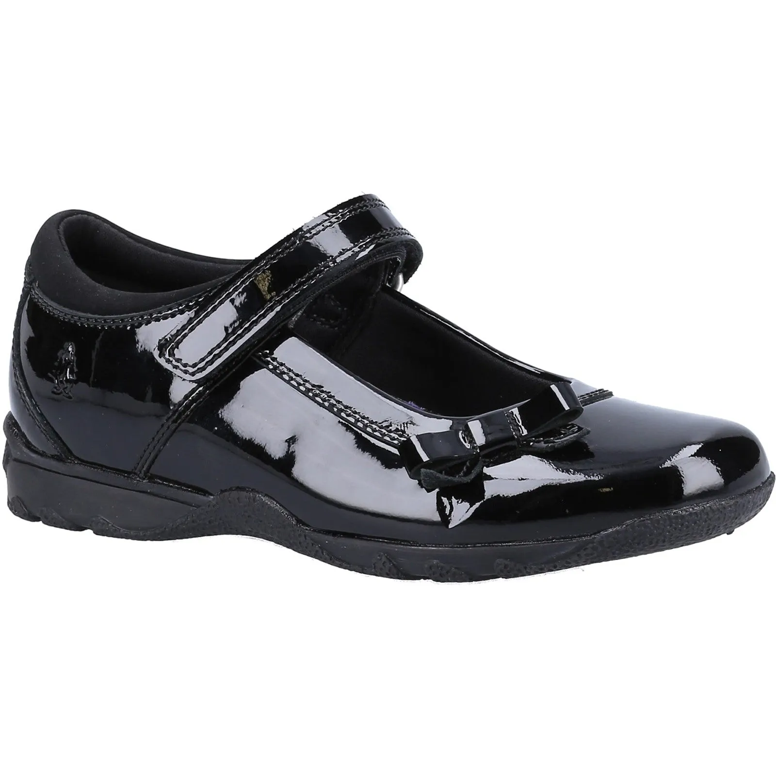 Hush Puppies Girls Carrie Patent School Shoes - Black