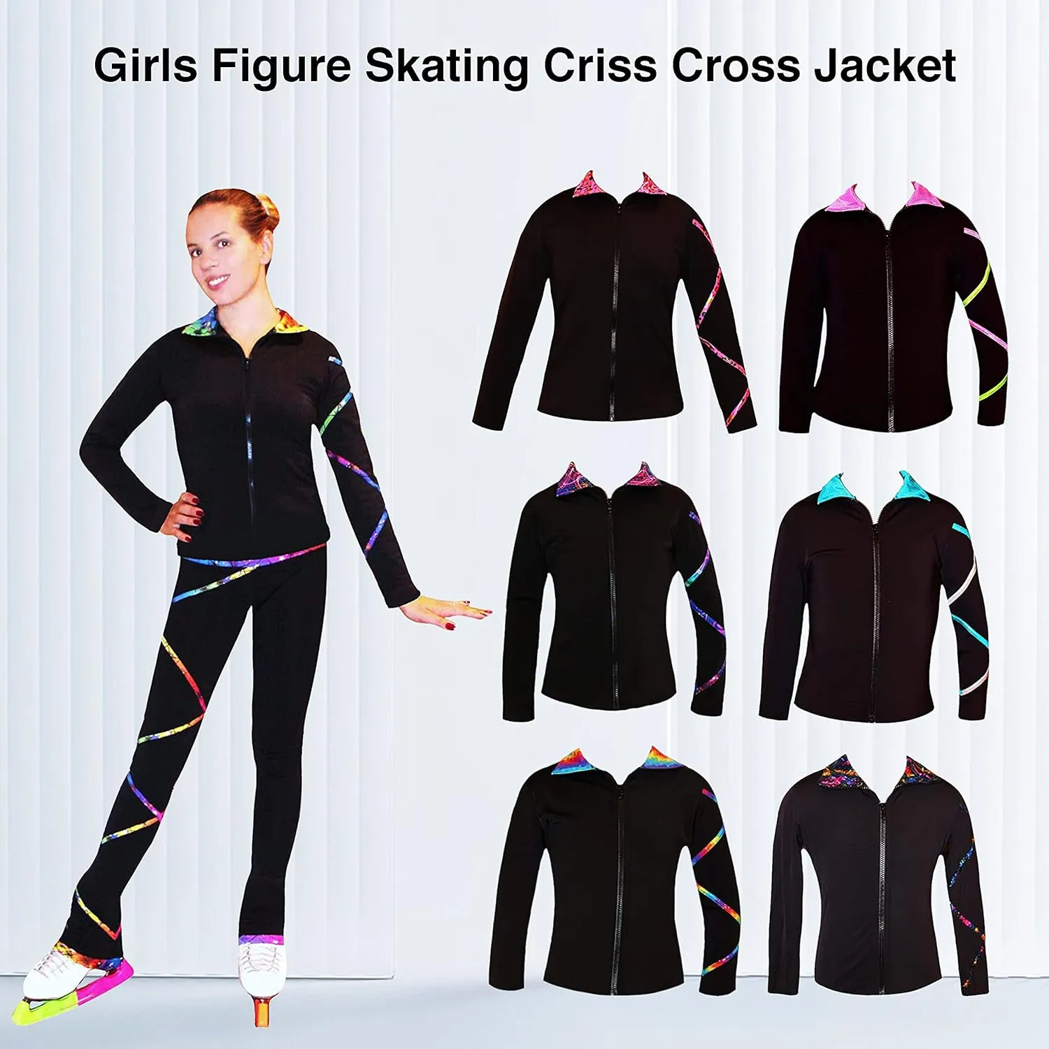 Ice Fire Figure Skating Criss Cross Jacket - Silver Sky