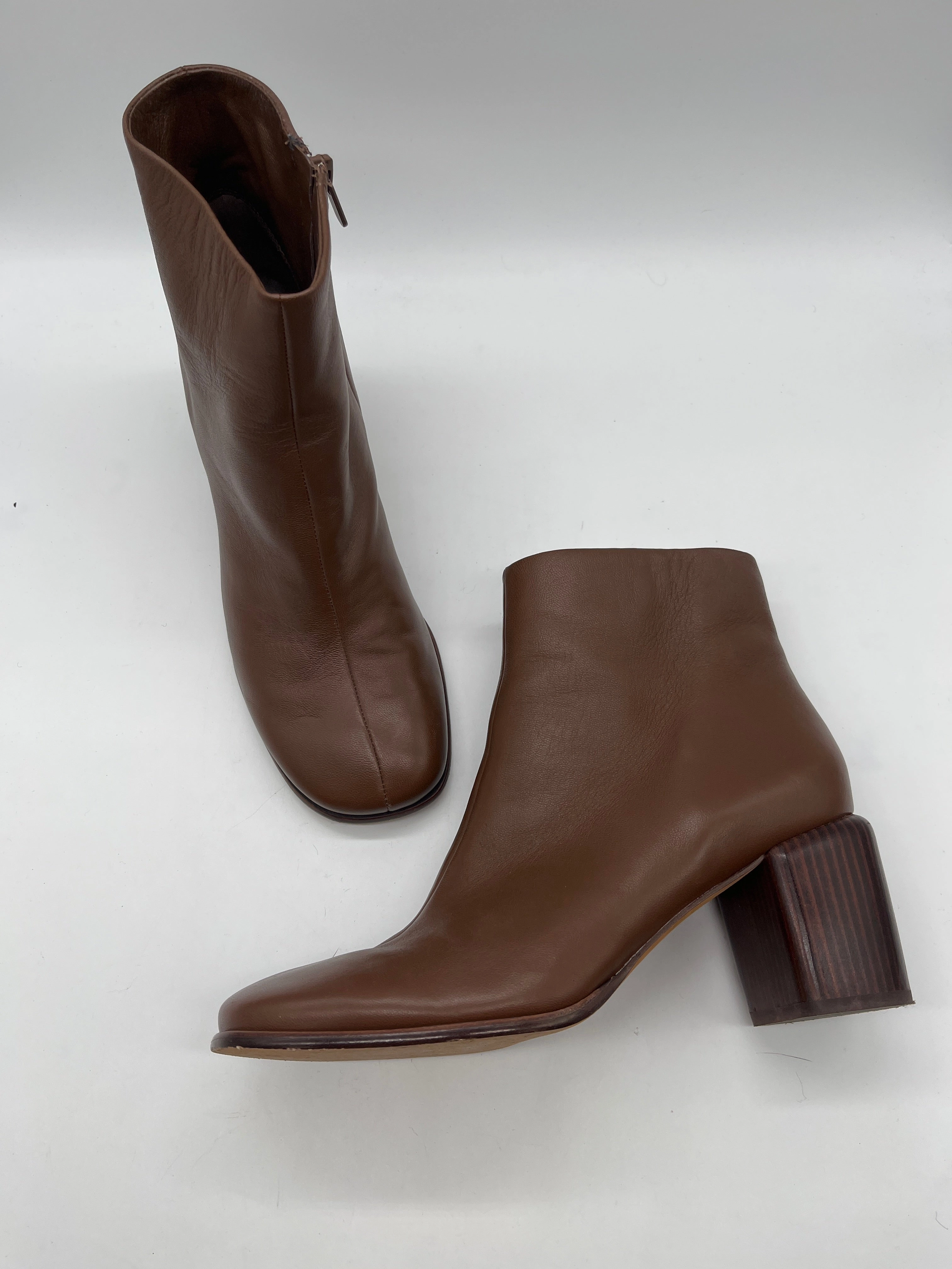 Boots Ankle Heels By Vince In Brown, Size: 10 Modern Edge