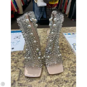 Lightweight Feel Casual Heels for Work Shoes Heels Stiletto By Cmf In Pink & Silver, Size: 7