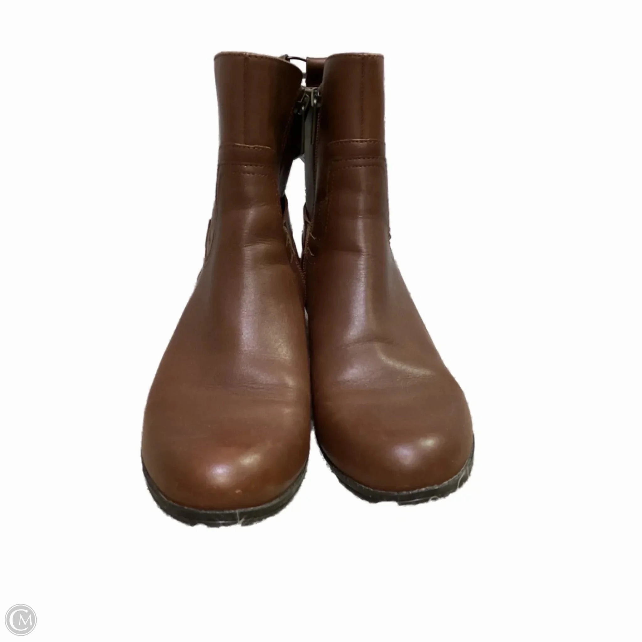 Boots Ankle Heels By Bandolino In Brown, Size: 8.5 Ventilation Perforations