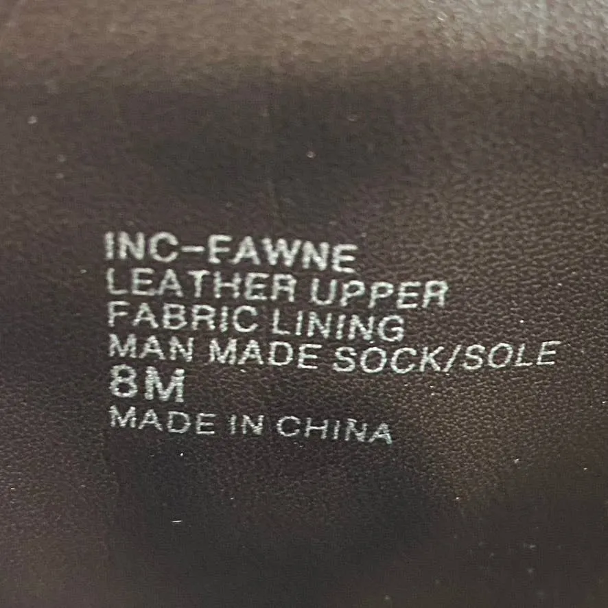 INC INTERNATIONAL Women's Chocolate Leather Fawne Knee-High Riding Boots SZ 8
