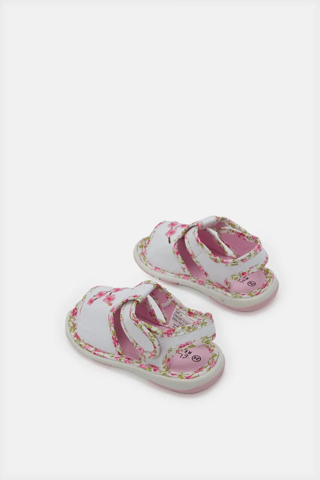 Infant Girls White Sounded Outsole Sandal