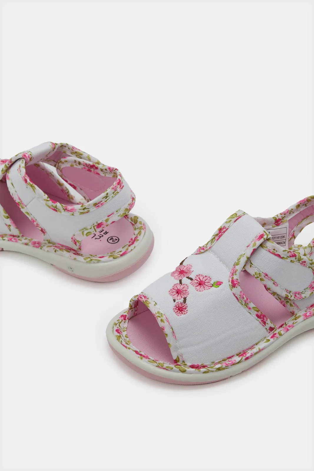 Infant Girls White Sounded Outsole Sandal
