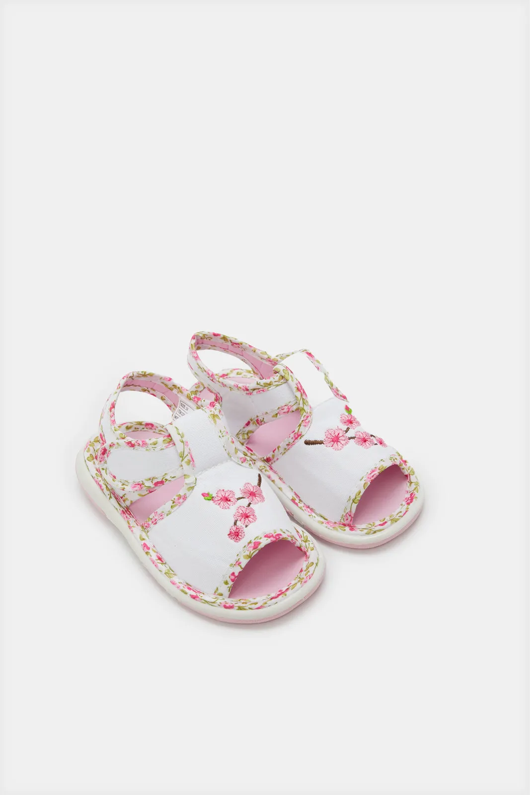 Infant Girls White Sounded Outsole Sandal