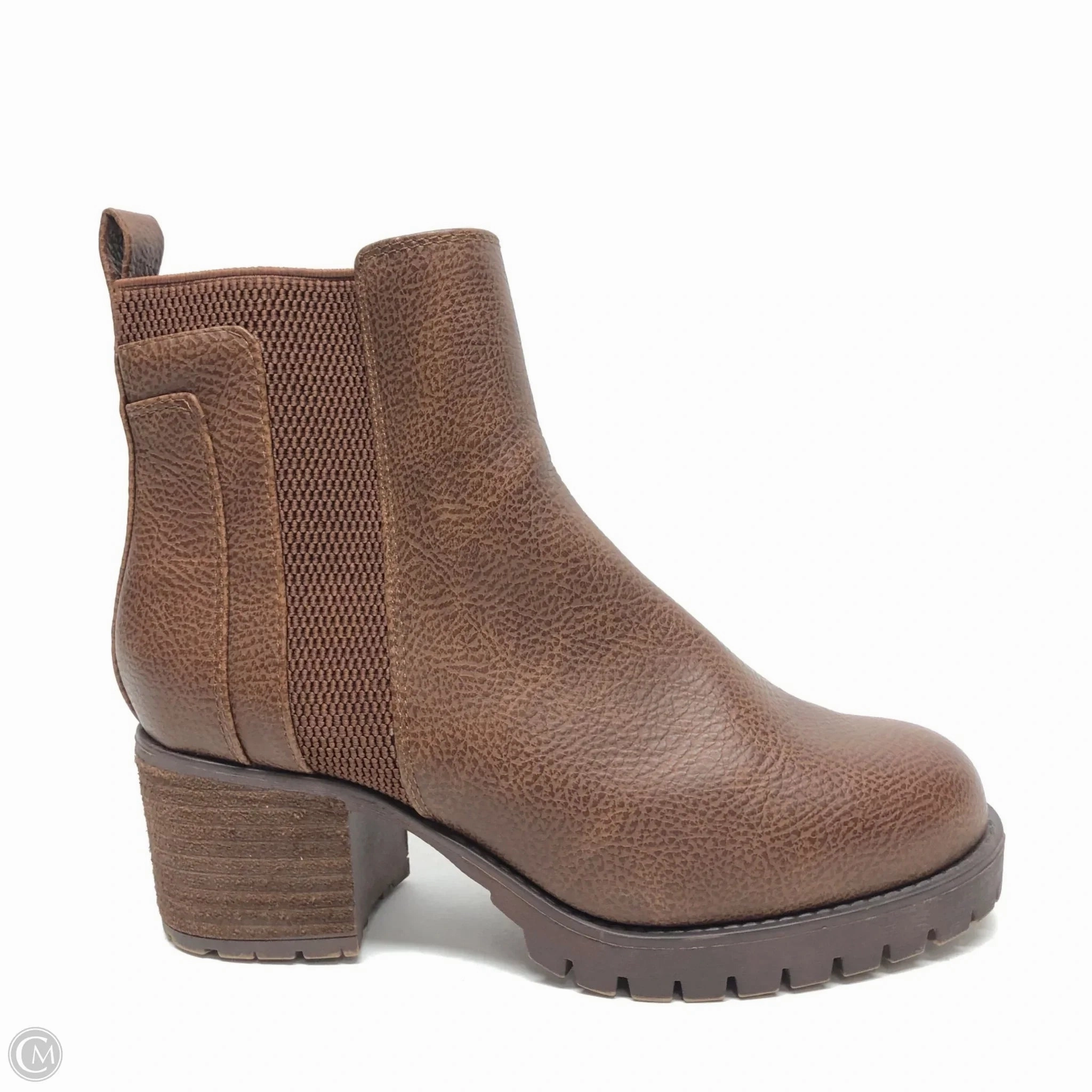 Boots Ankle Heels By Mia In Brown, Size: 7 Eco Material All Day Wear